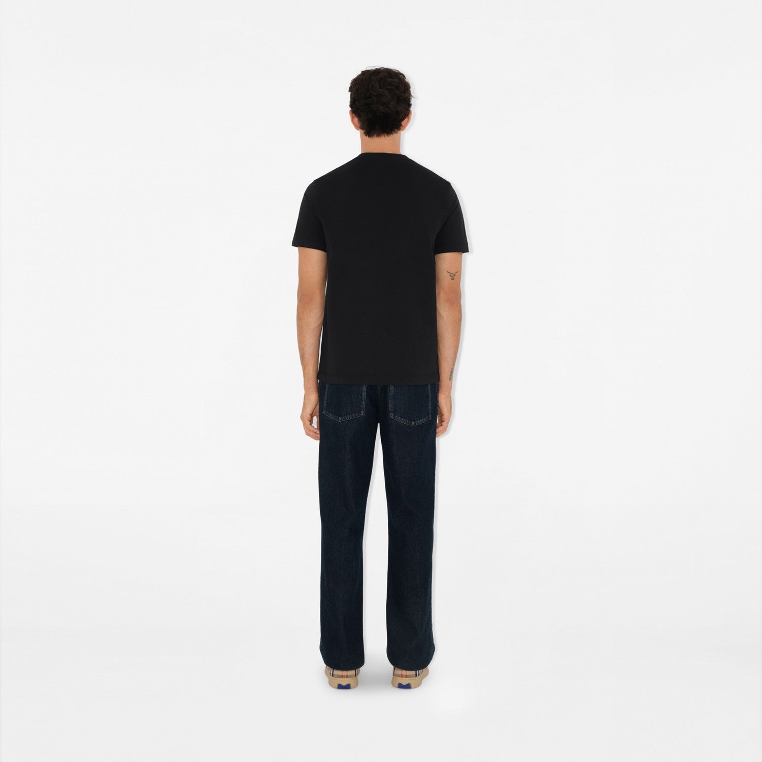 Check Label Cotton T-shirt - Black