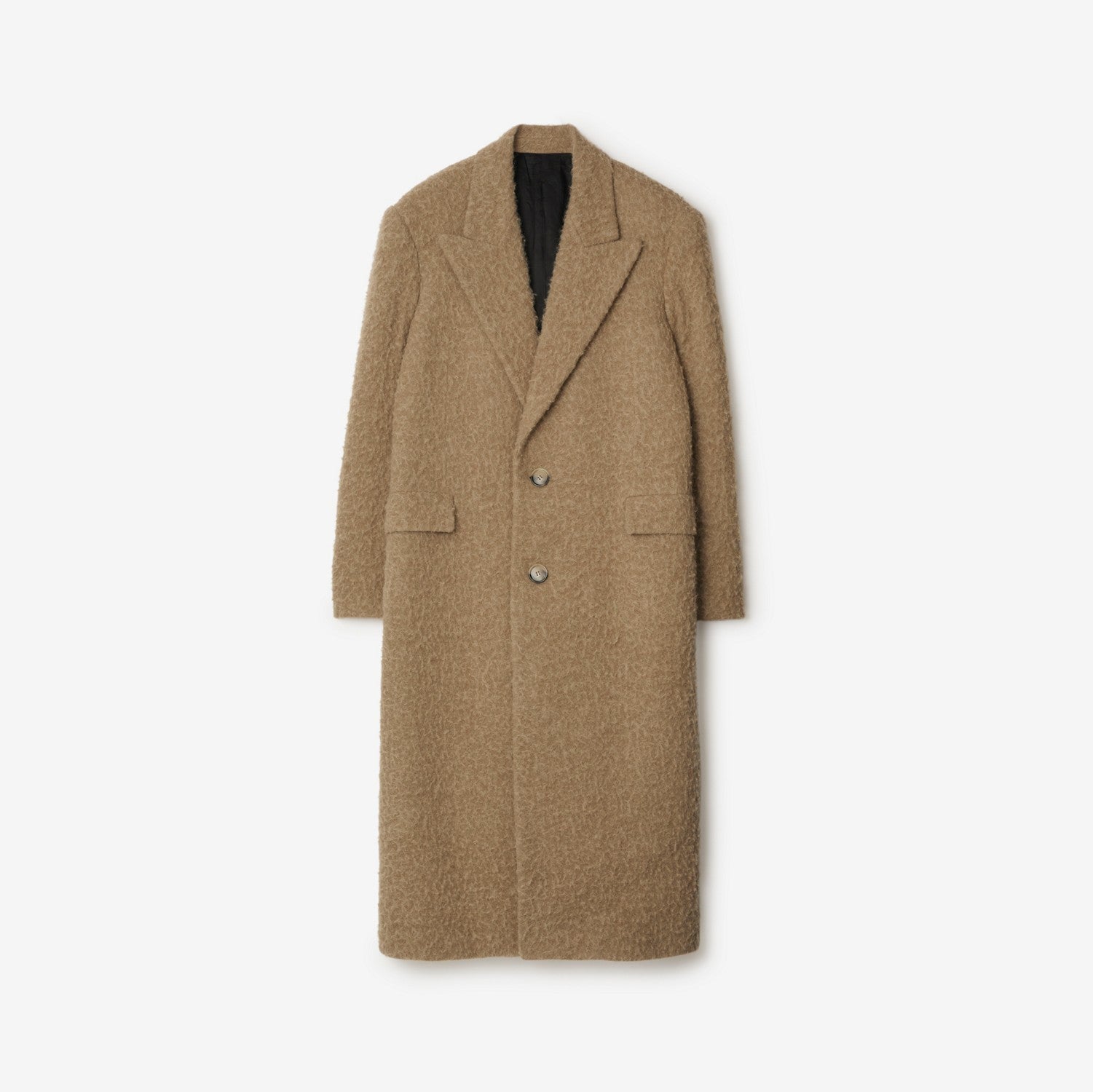 Linen Wool Blend Tailored Coat - Clay