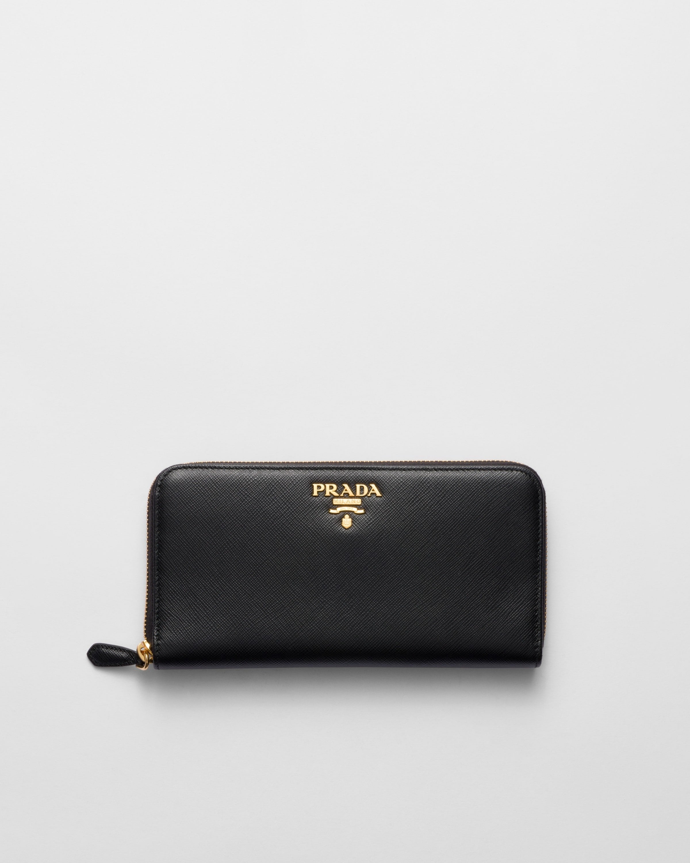 Large Saffiano Leather Wallet Black