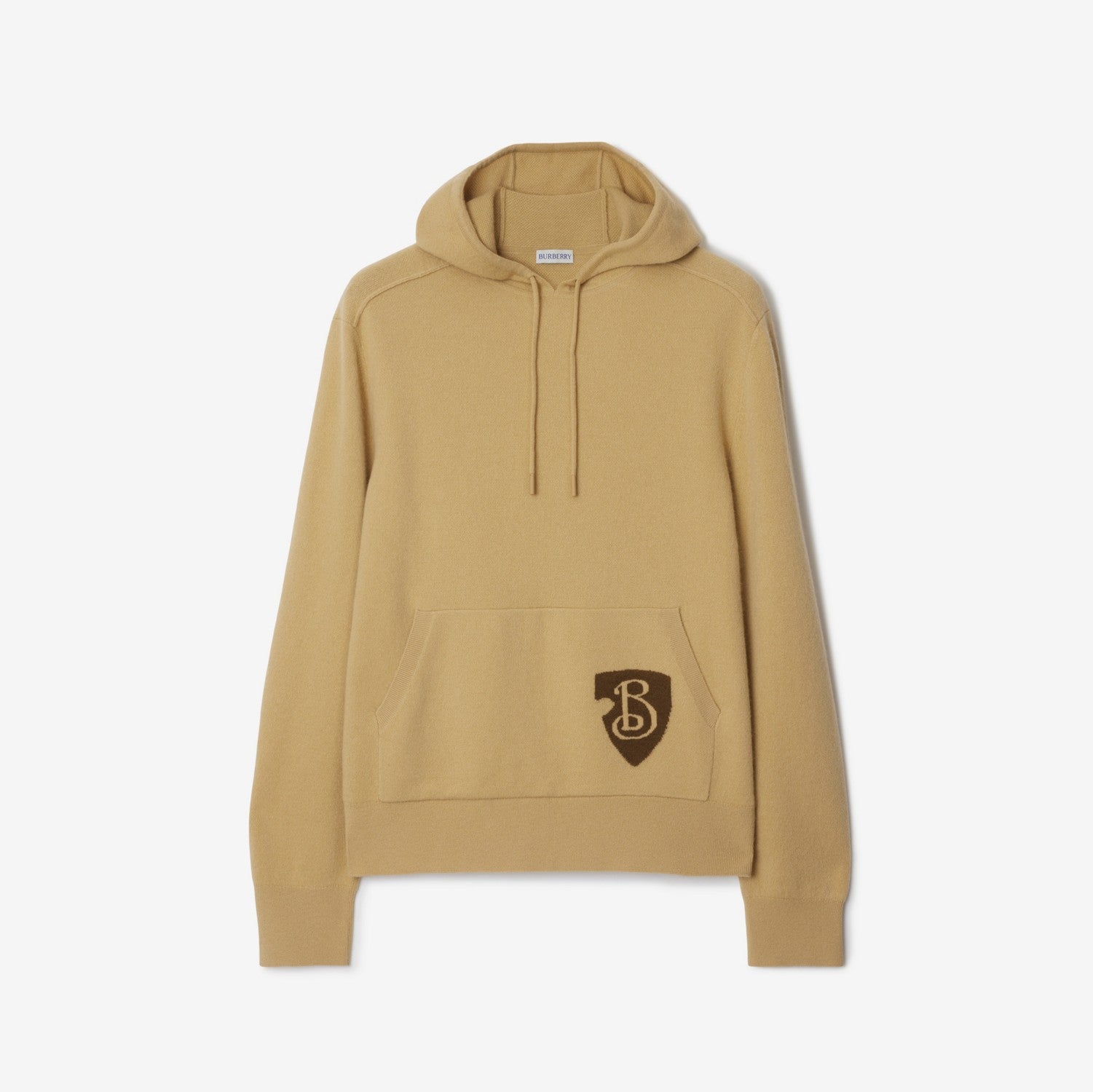 B Shield Wool Blend Hoodie - Sand