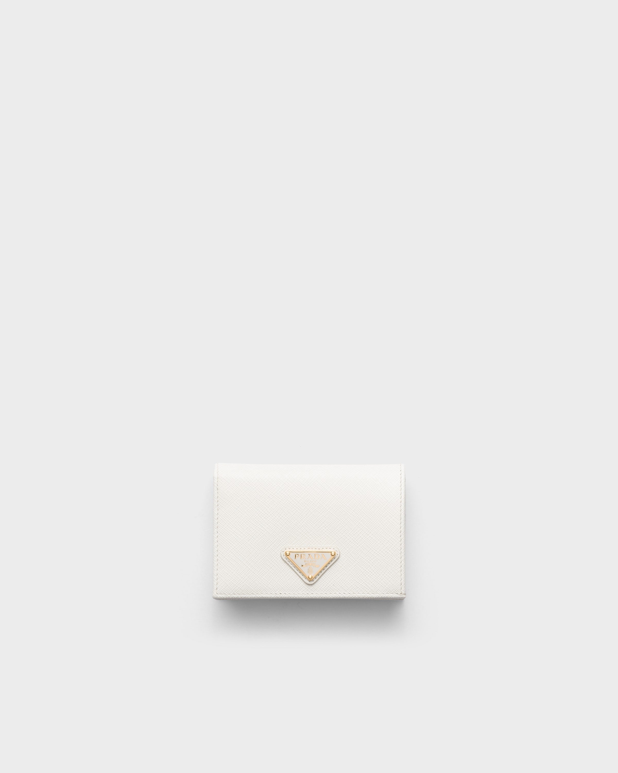 Small Saffiano Leather Wallet White