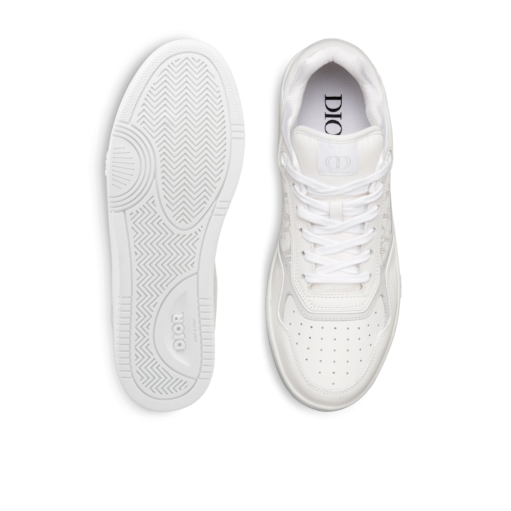 B27 Low-Top Sneaker - White Smooth Calfskin and Dior Oblique Galaxy Leather