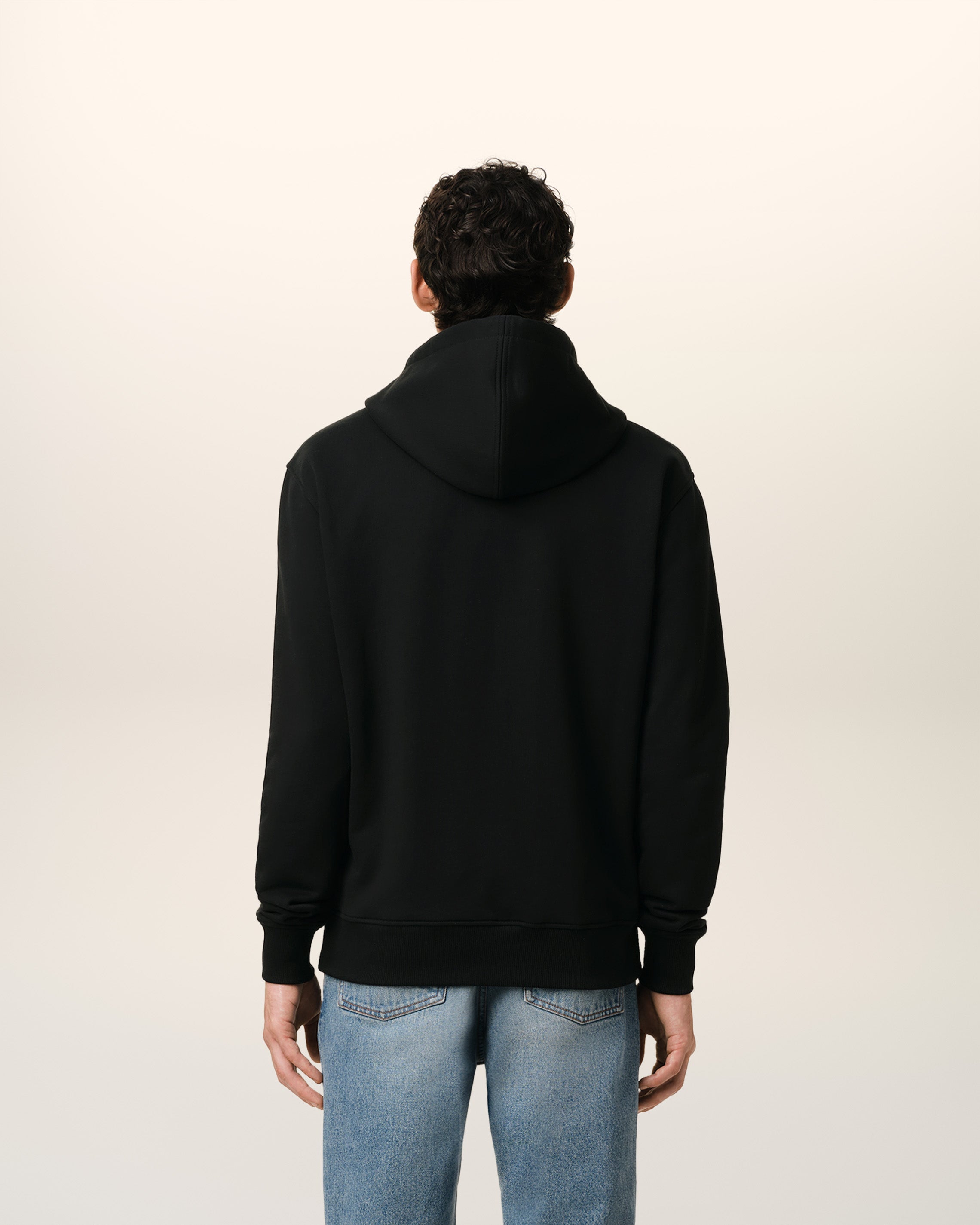 BLACK COTTON AMI DE COEUR ZIPPED HOODIE BLACK