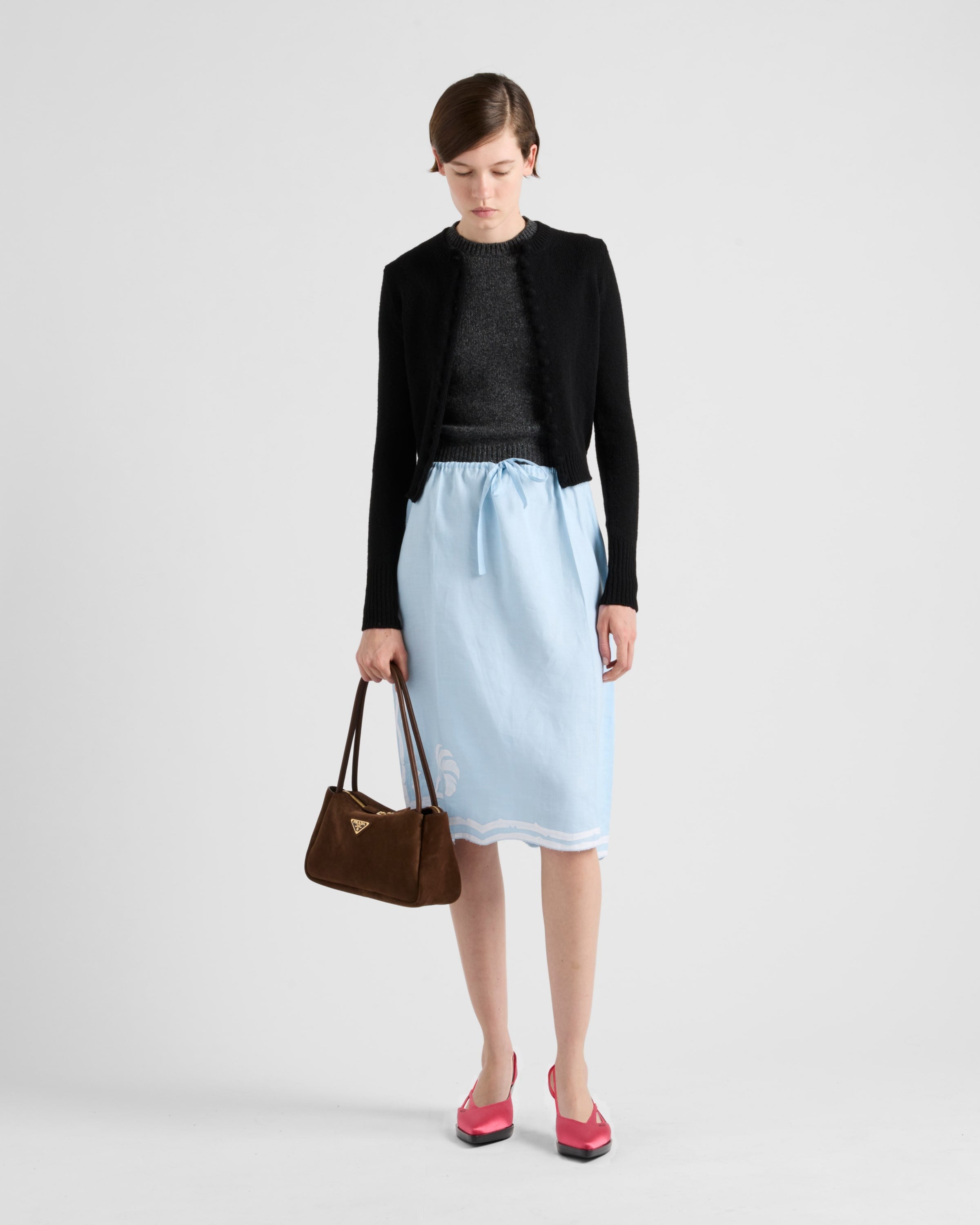 Short-sleeved cashmere sweater Slate Gray