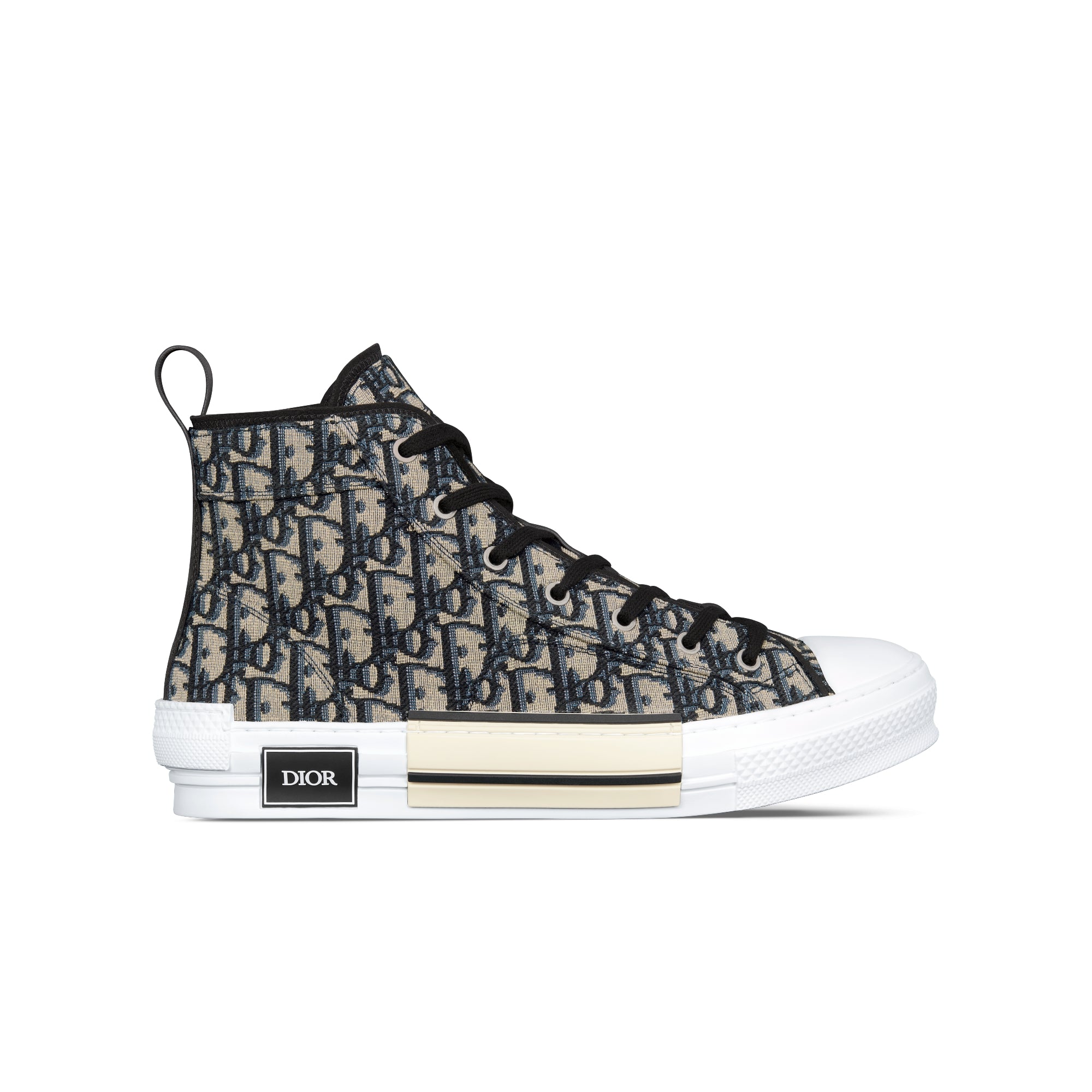 B23 High-Top Sneaker - Beige and Black Dior Oblique Jacquard