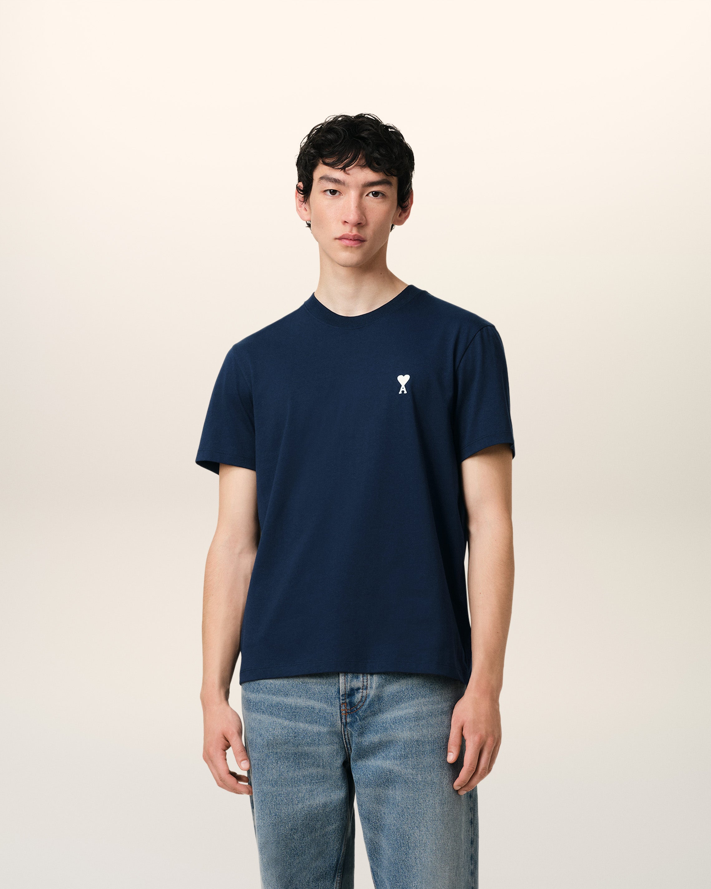 NAVY COTTON AMI DE COEUR T-SHIRT NIGHT BLUE