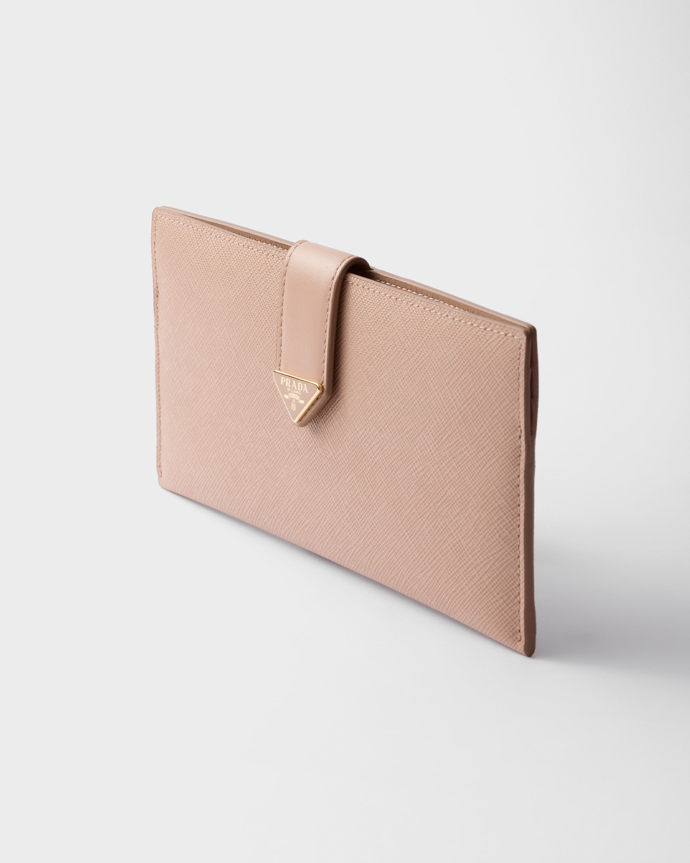 Large Saffiano and leather wallet Powder Pink