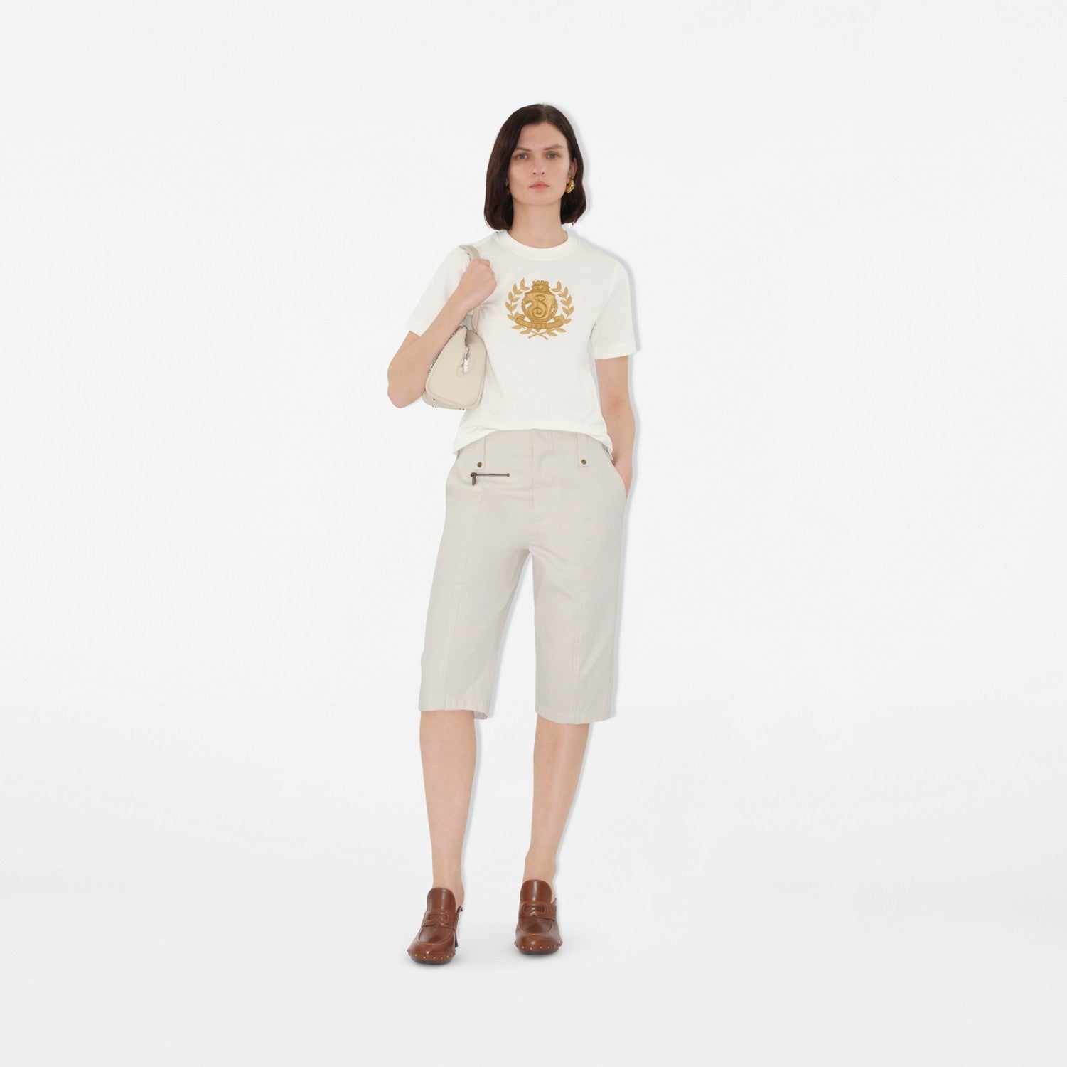 B Crest Cotton T-shirt - Chalk