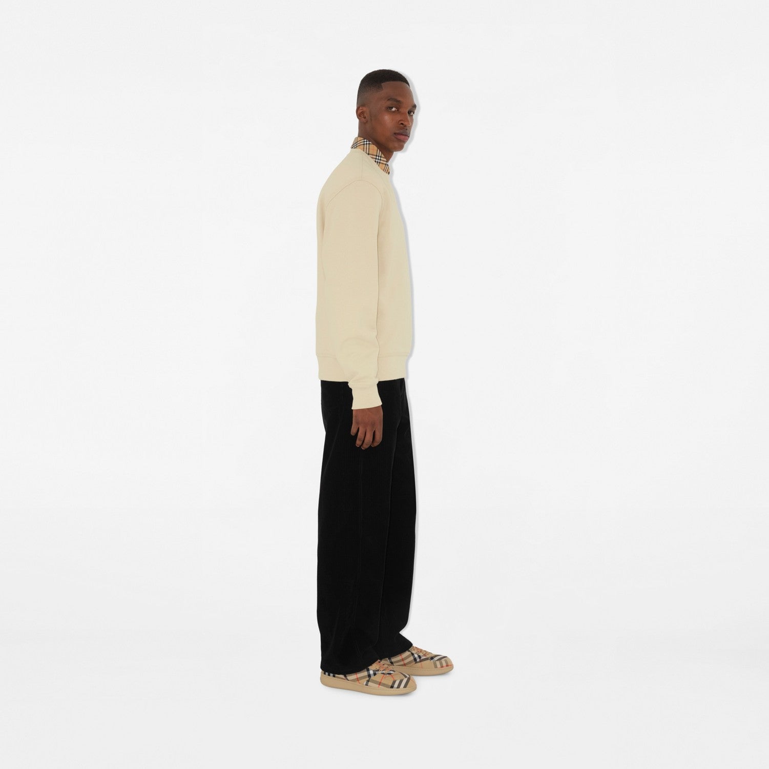 Check Label Cotton Sweatshirt - Nutmeg