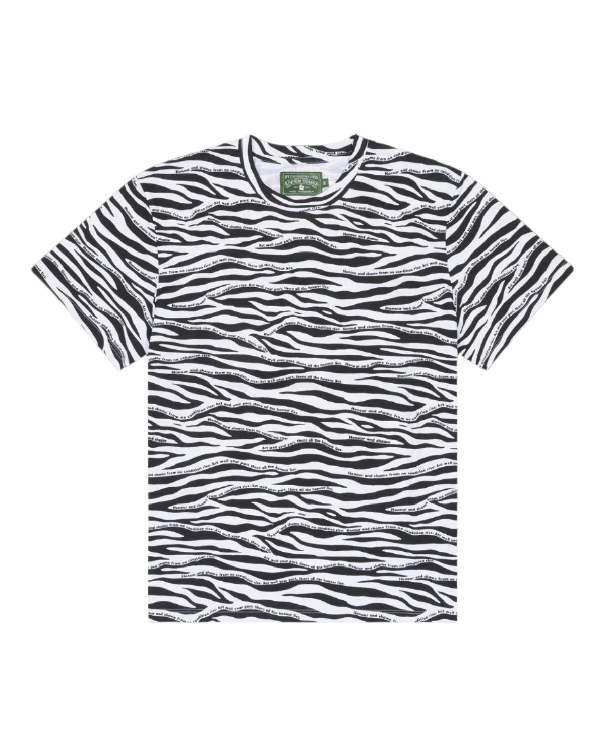 Zebra Poem Camo Tee White White