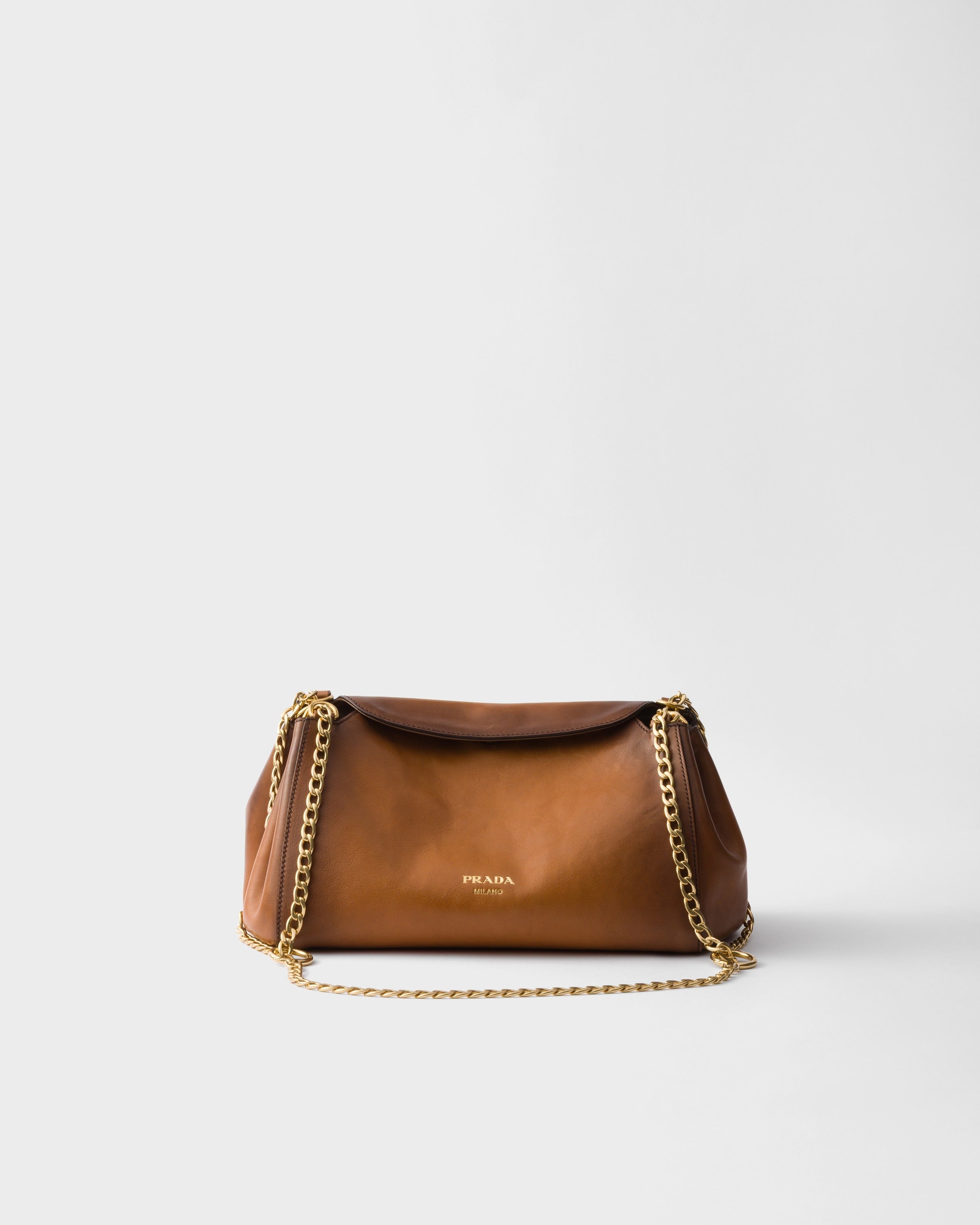 Small Prada Tumulte leather bag Cognac