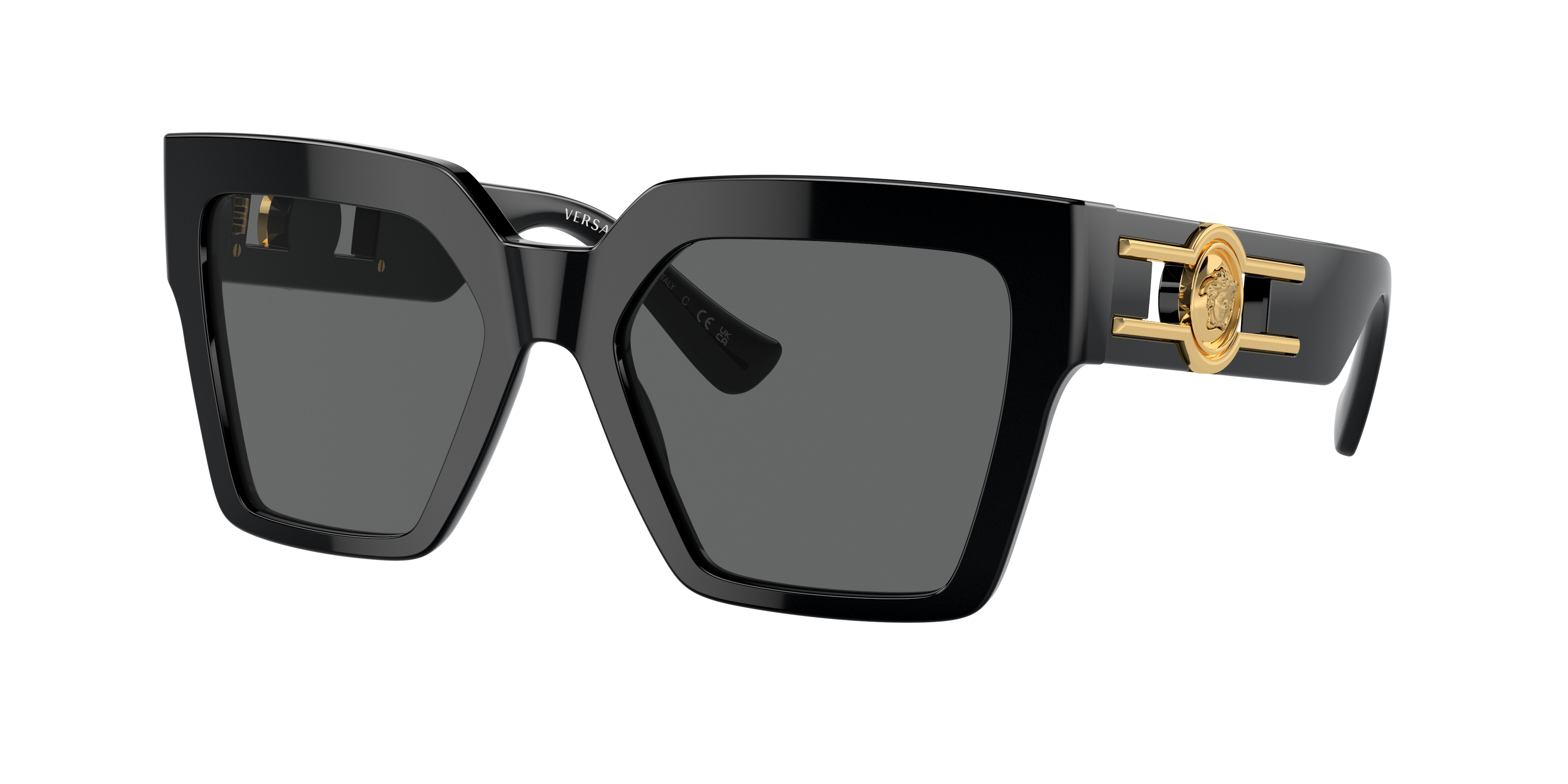 VERSACE VE4458 Black - Women Luxury Sunglasses, Dark Grey Lens