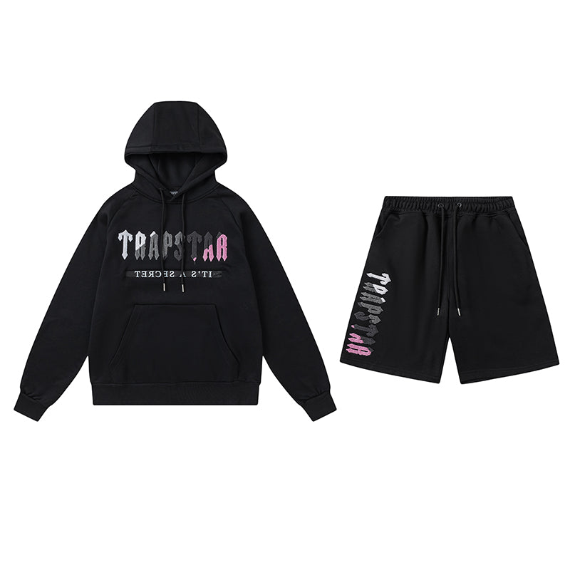 Trapstar Black/Pink 'It's a Secret' Tracksuit With Shorts