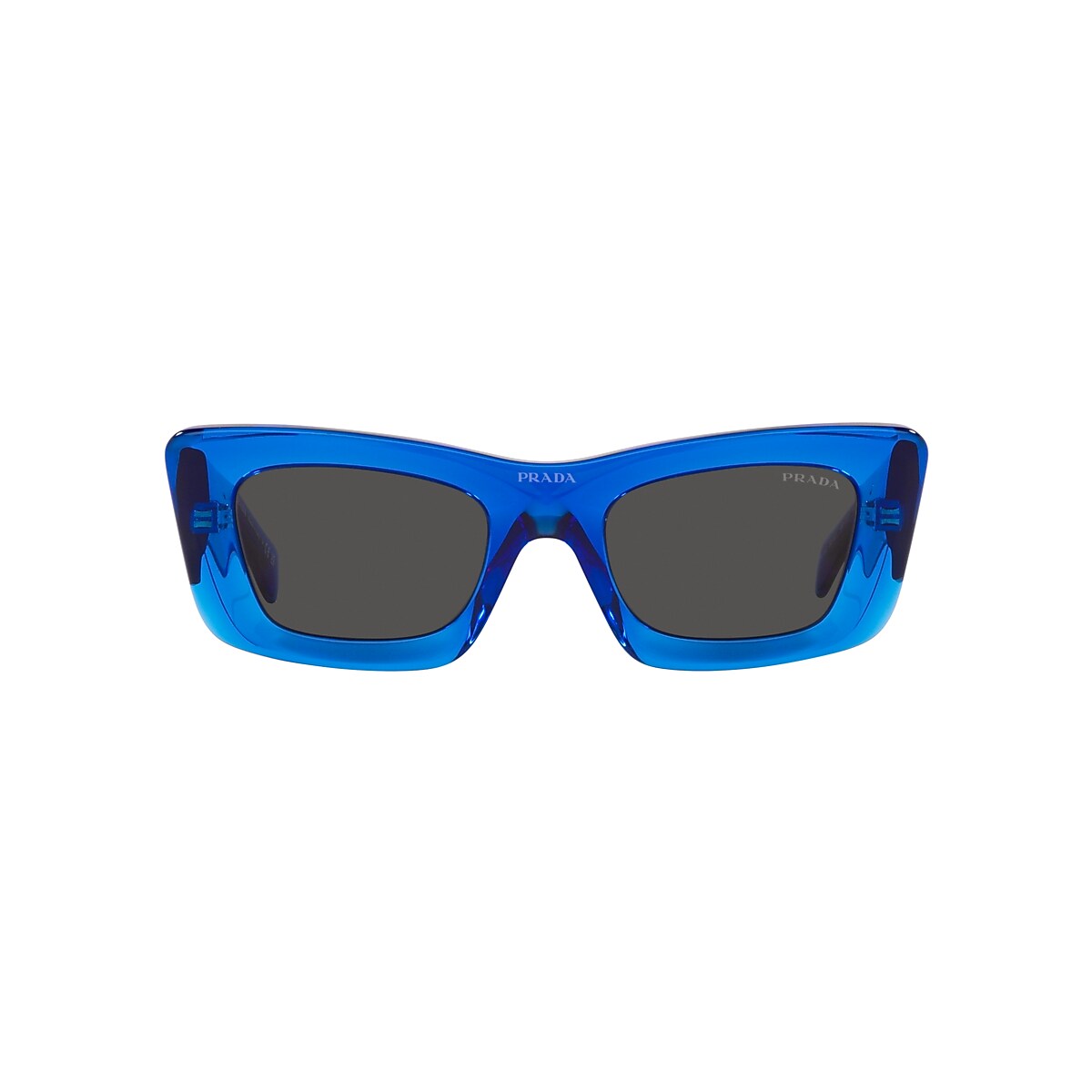 PRADA PR 13ZS Crystal Electric Blue - Women Luxury Sunglasses, Dark Grey Lens
