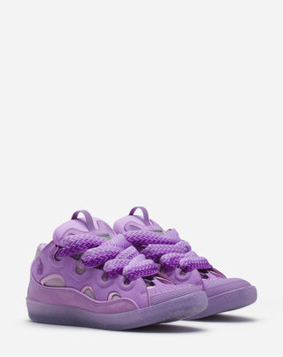 LEATHER CURB SNEAKERS - LILAC