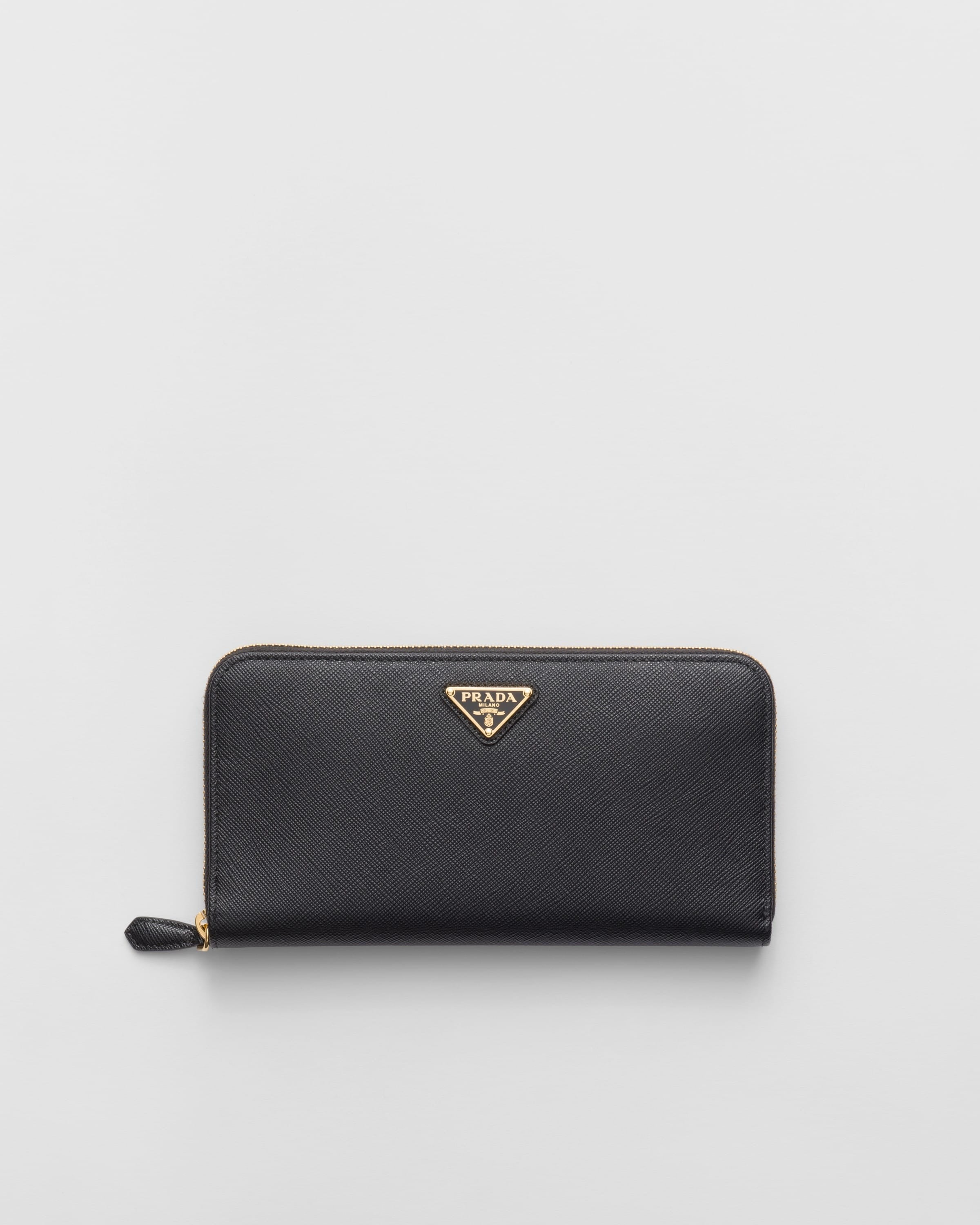 Large Saffiano Leather Wallet Black
