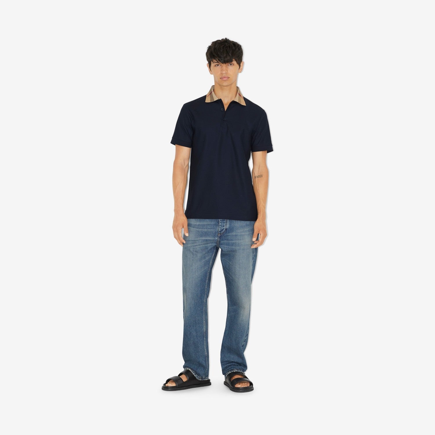 Cotton Polo Shirt - Smoked navy