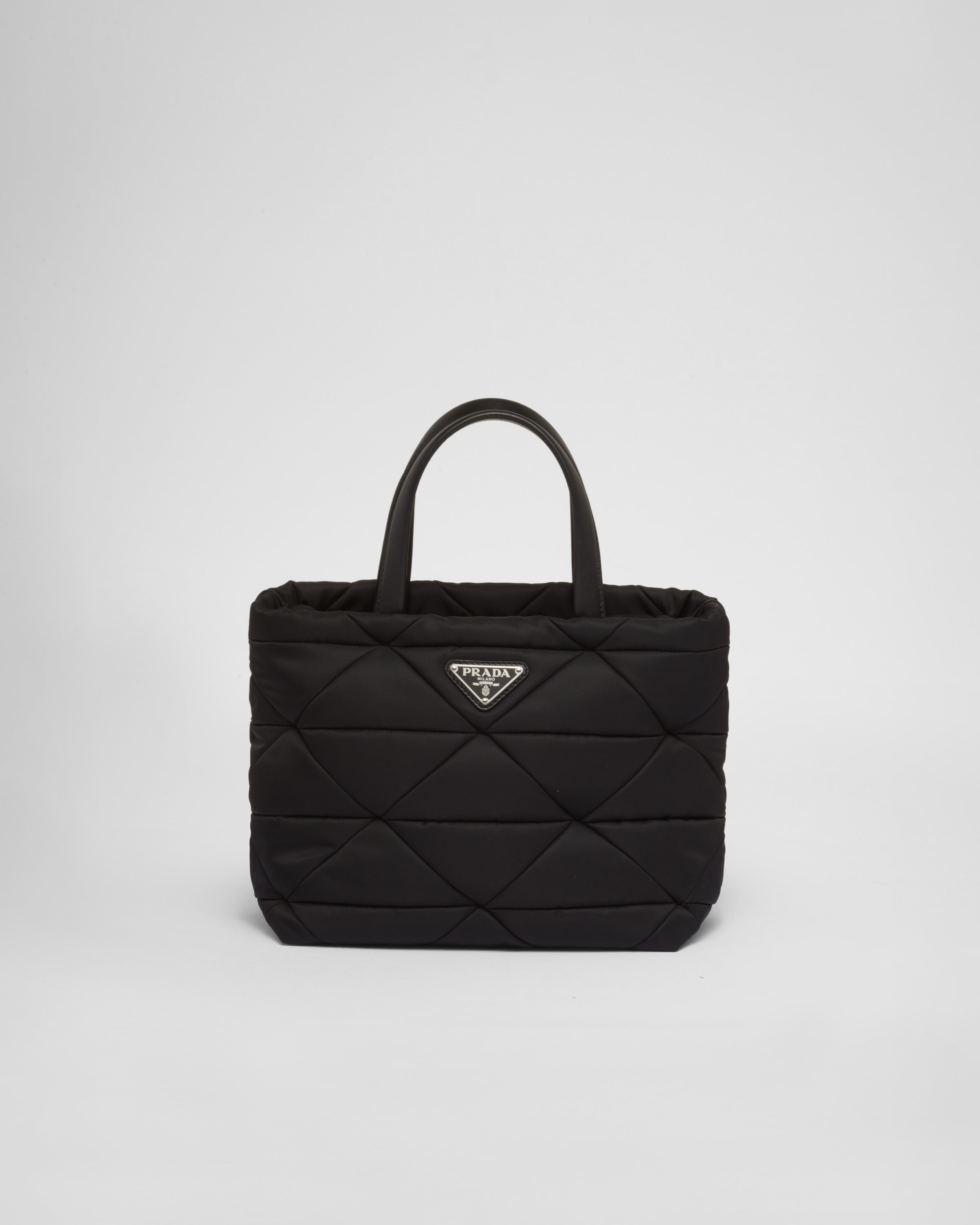 Padded Re-Nylon tote bag Black