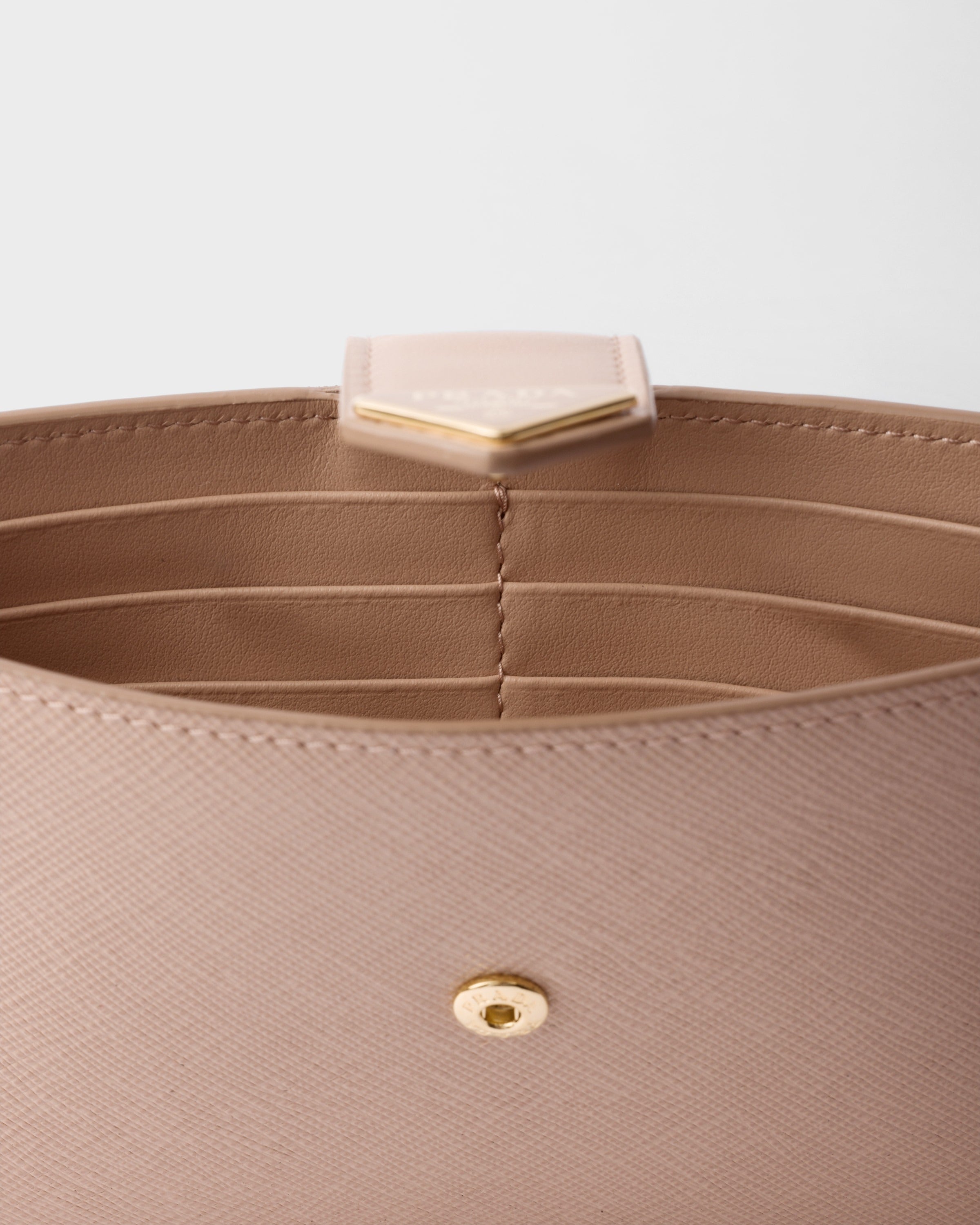 Large Saffiano and leather wallet Powder Pink
