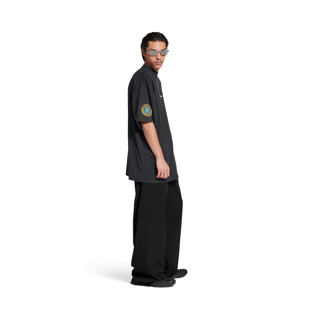 Men's Uniform Merch Oversized T-shirt in Black Faded