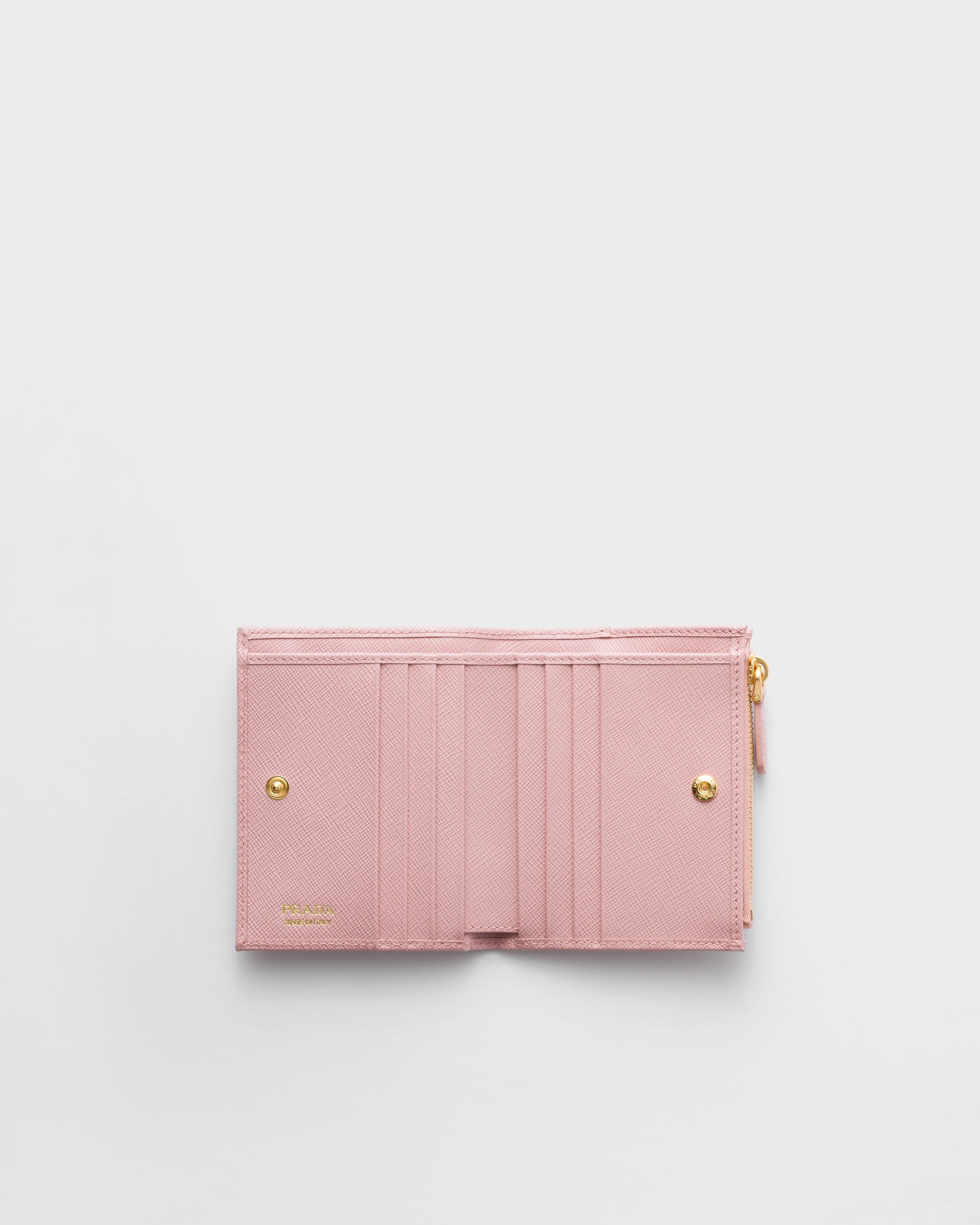 Small Saffiano leather wallet Peach