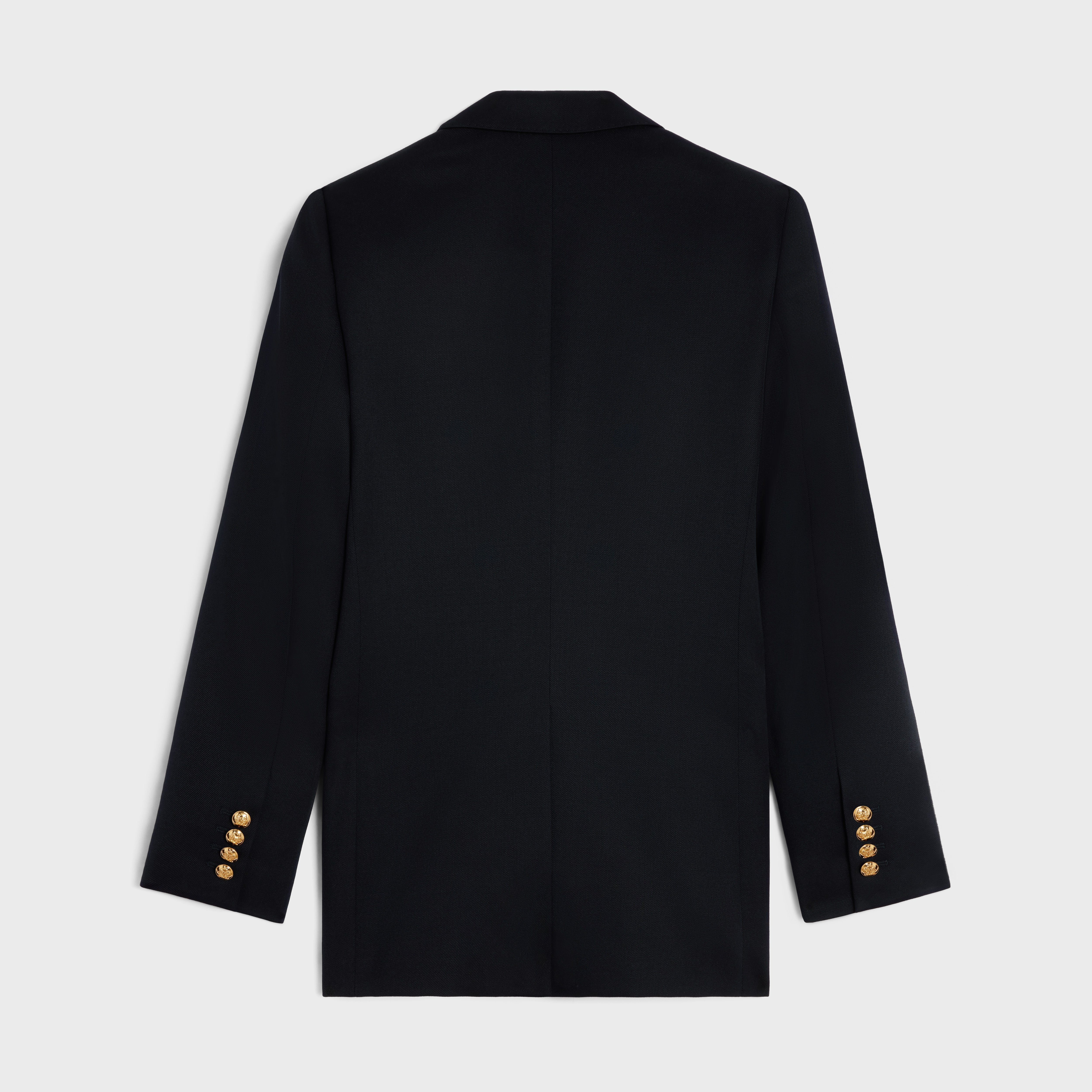 LONG BLAZER IN DIAGONAL WOOL - NAVY