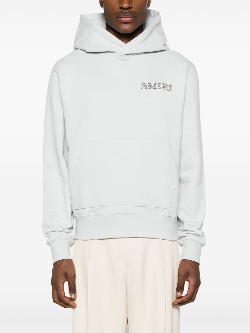 Logo-embroidered cotton hoodie