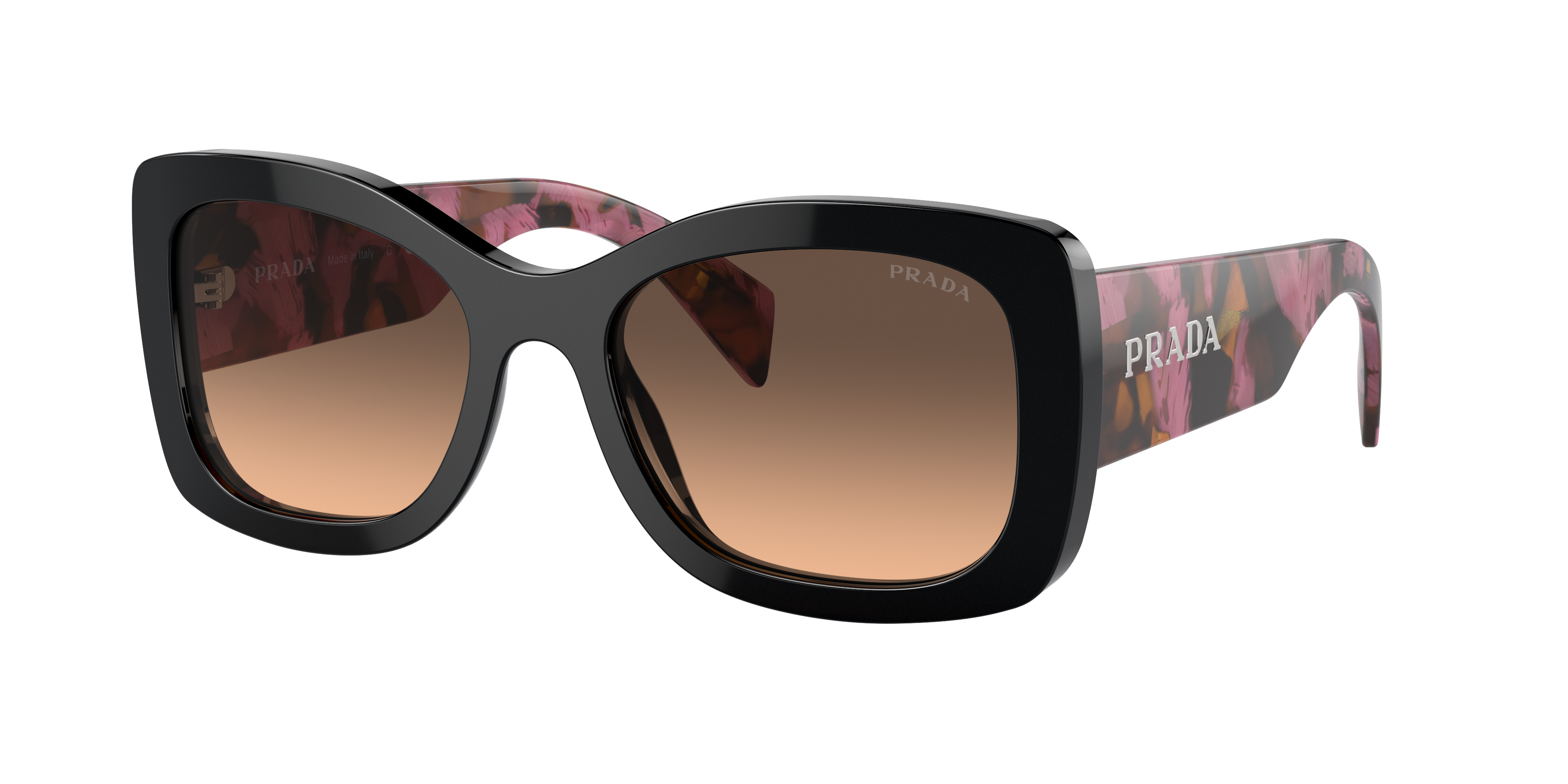 PRADA PR A08S Mahogany - Women Luxury Sunglasses, Brown Gradient Grey Lens