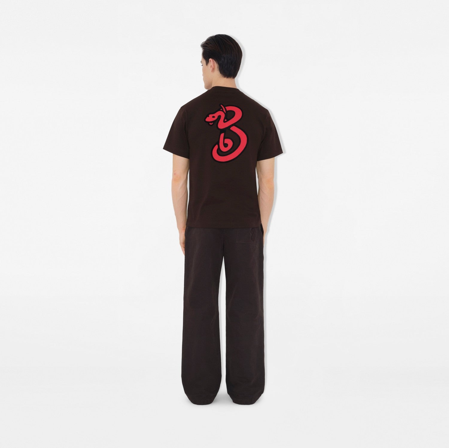 B Snake Cotton T-shirt - Peat