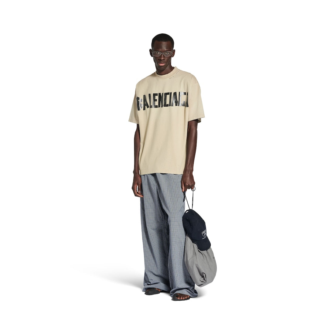 Tape Type T-shirt Medium Fit in Beige