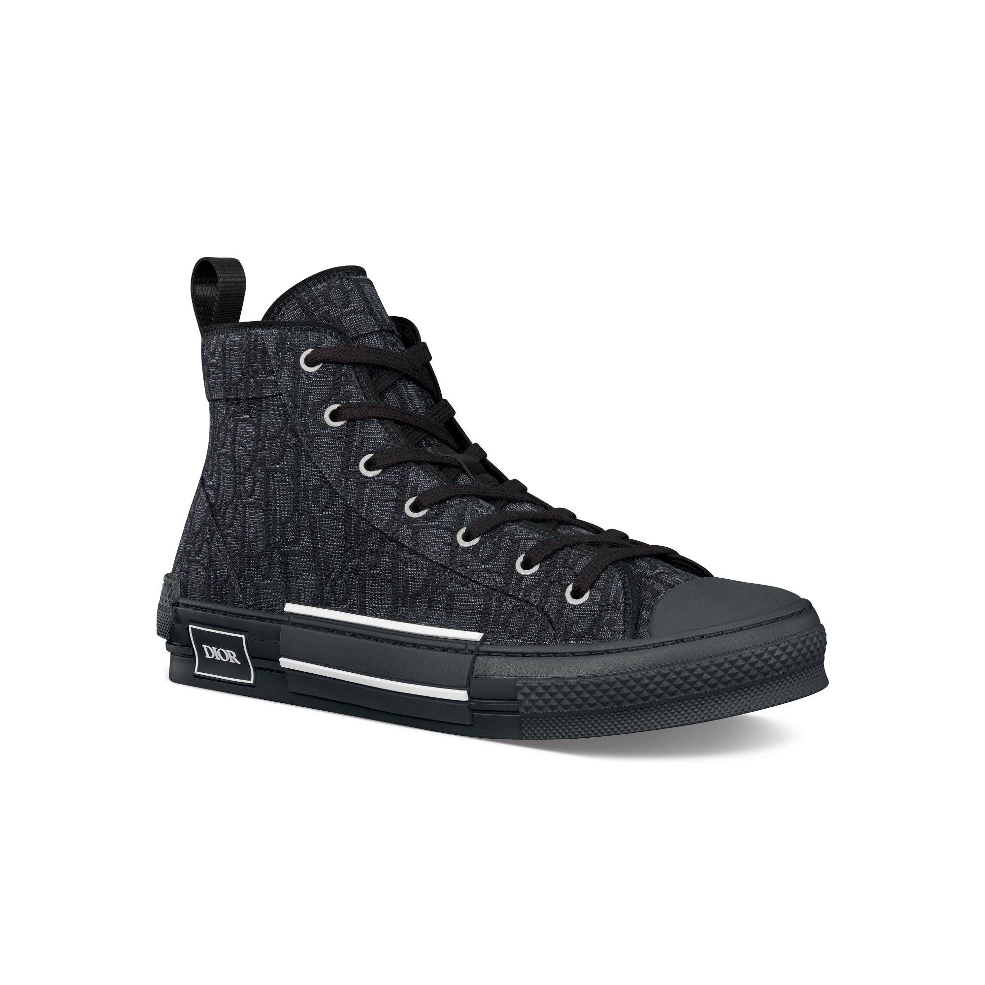 B23 High-Top Sneaker - Black Dior Oblique Jacquard