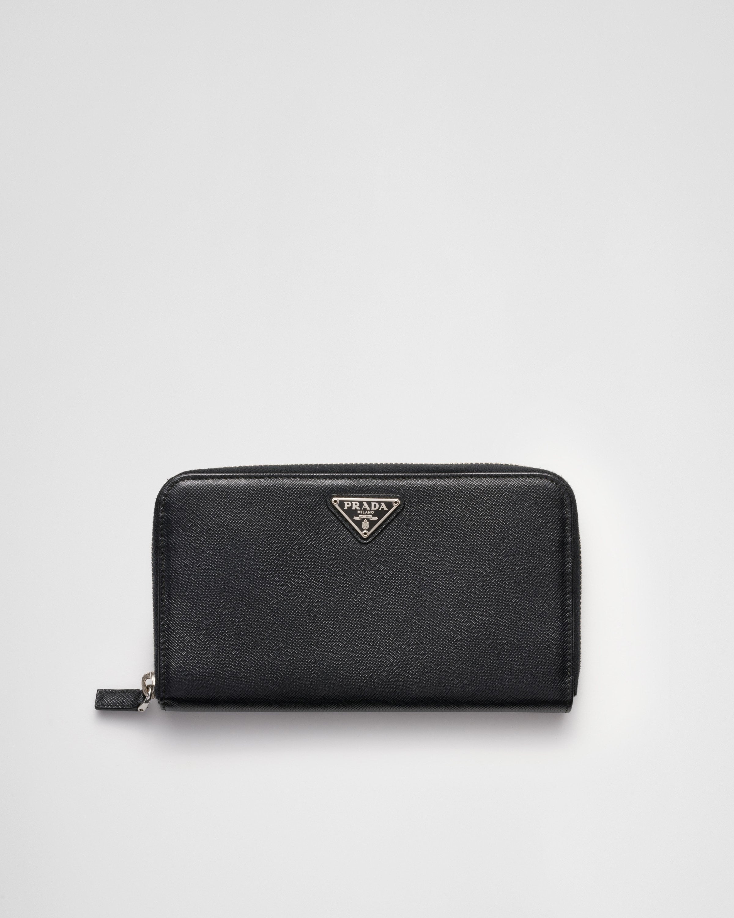 Large Saffiano Leather Wallet Black
