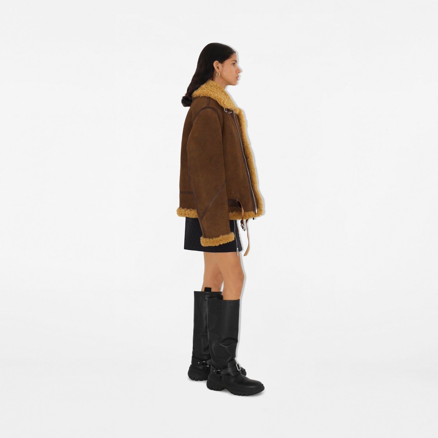 Shearling Aviator Jacket - Moss