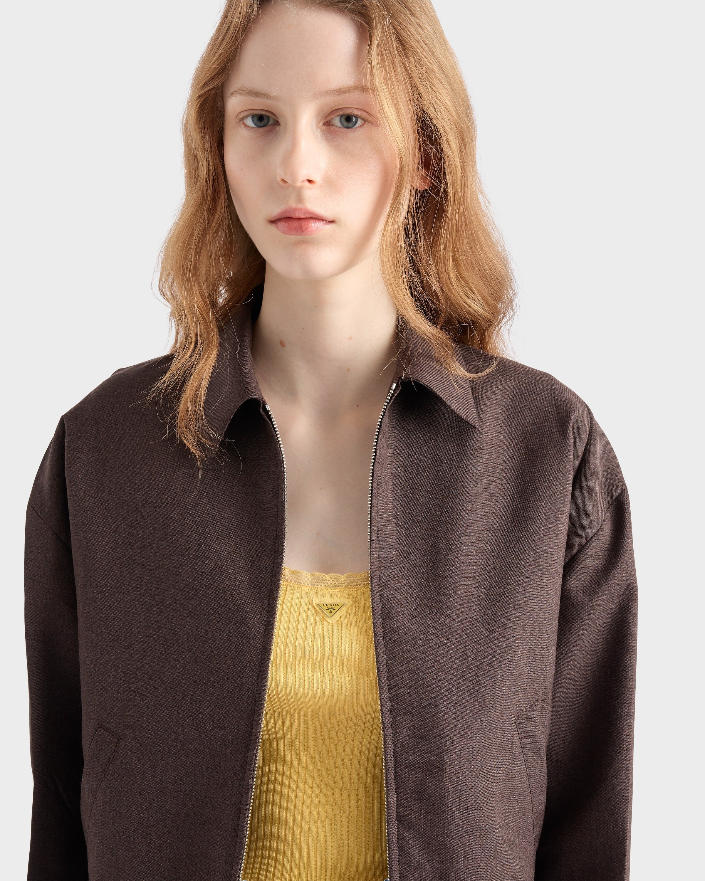 Ribbed cotton top Yellow