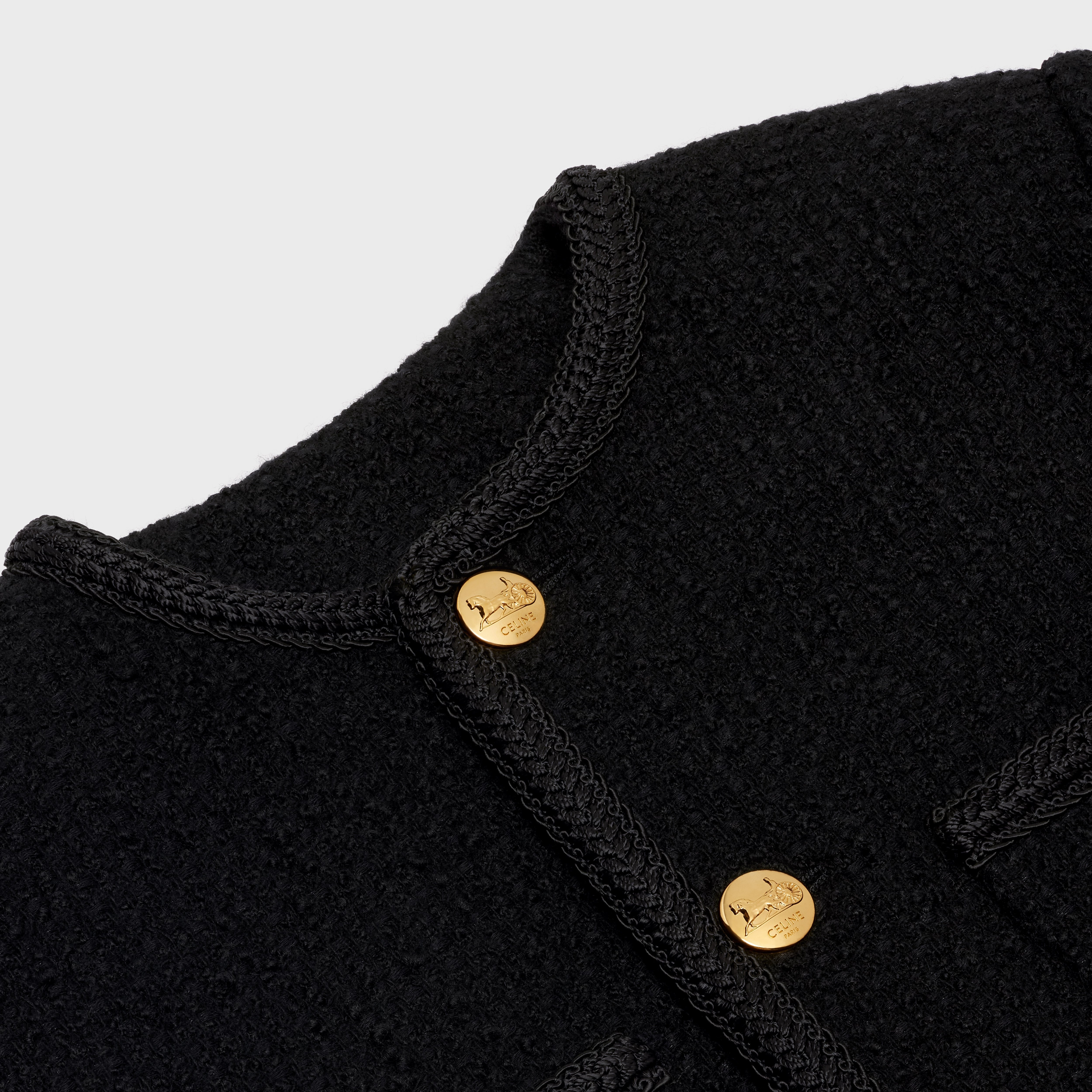 CHASSEUR JACKET IN BOUCLÉ TWEED - BLACK