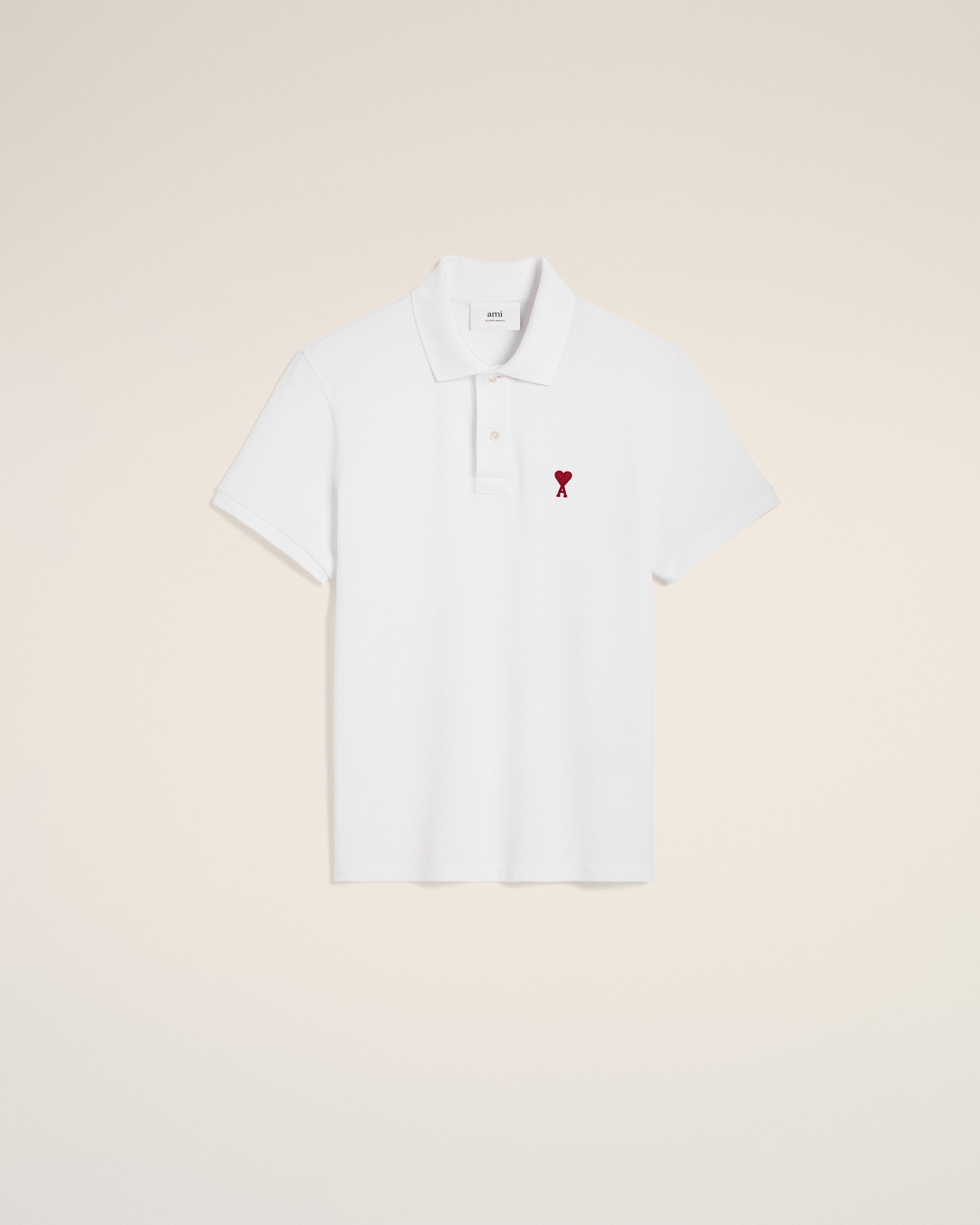 WHITE COTTON AMI DE COEUR POLO SHIRT WHITE