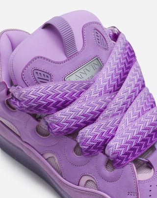 LEATHER CURB SNEAKERS - LILAC