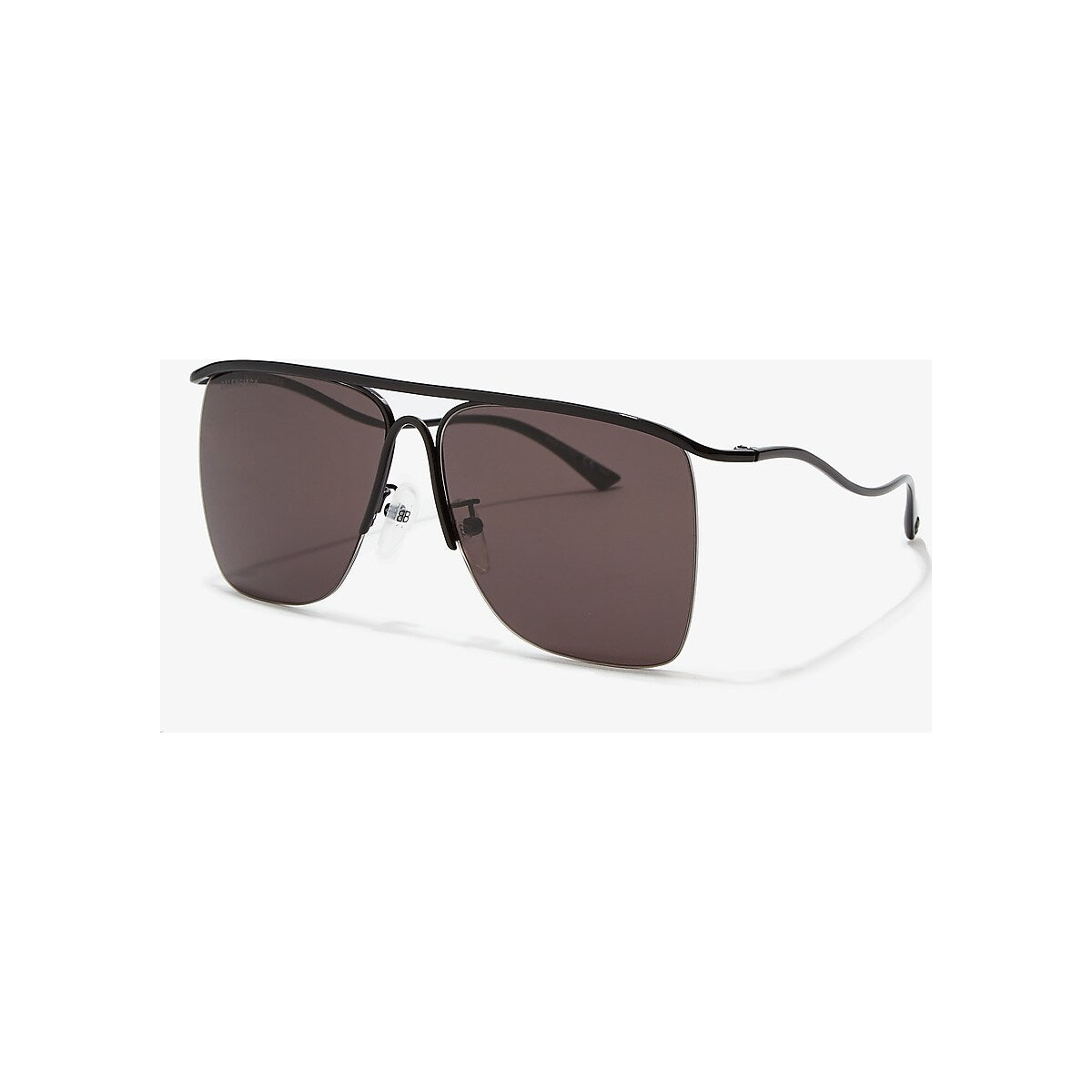 BALENCIAGA BB0092S Black Shiny - Unisex Sunglasses, Grey Lens