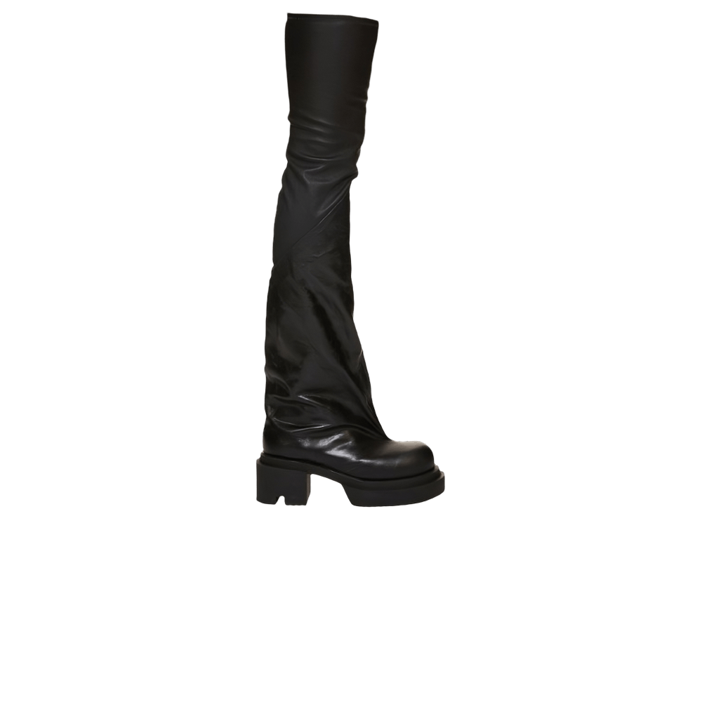 Rick Owens Wmns Luxor Flared Bogun Thigh-High Boot 'Black'