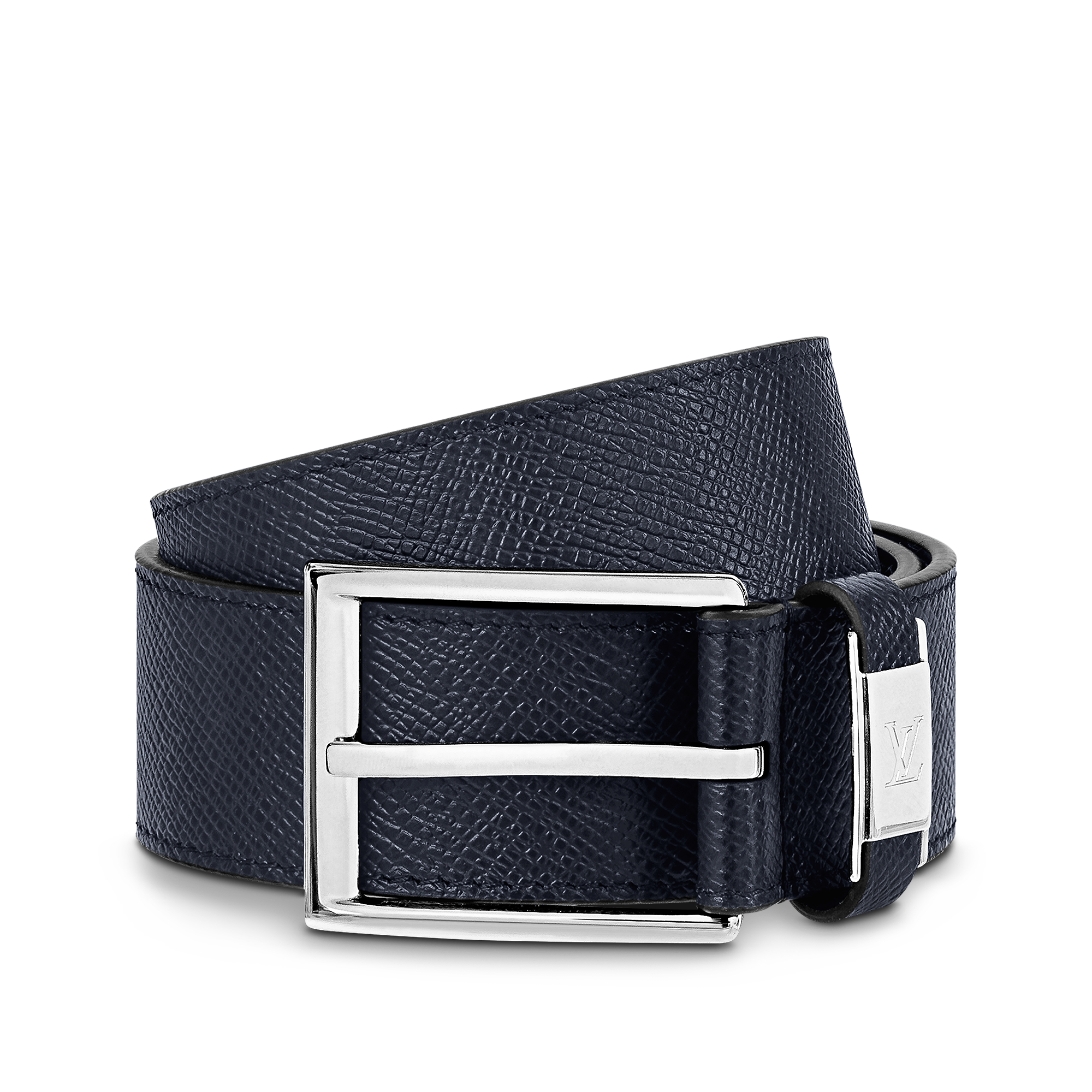 LV City Pin 35mm Belt Taiga Leather - Bleu