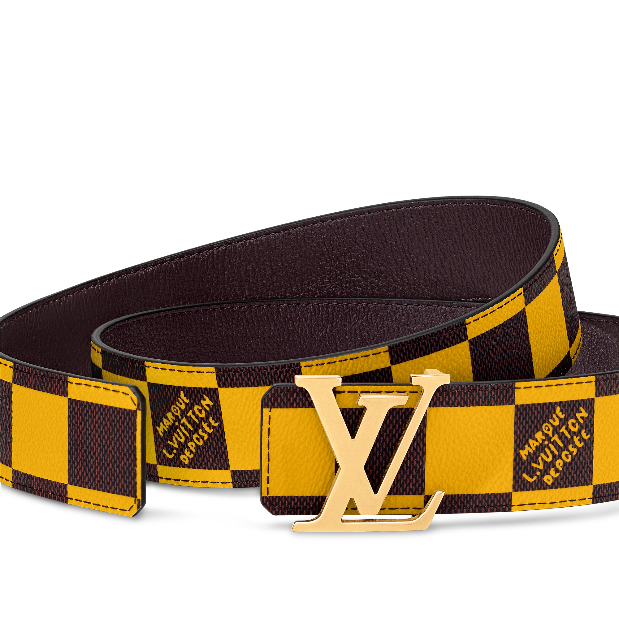 LV Initiales 40mm Reversible Belt Damier Other - Jaune