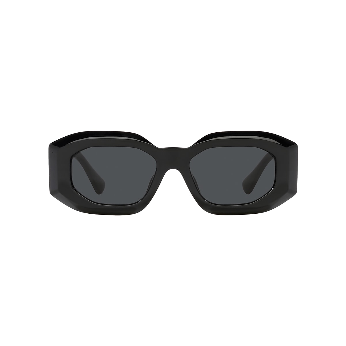 VERSACE VE4425U Black - Men Luxury Sunglasses, Light Grey Mirror Silver 80 Lens