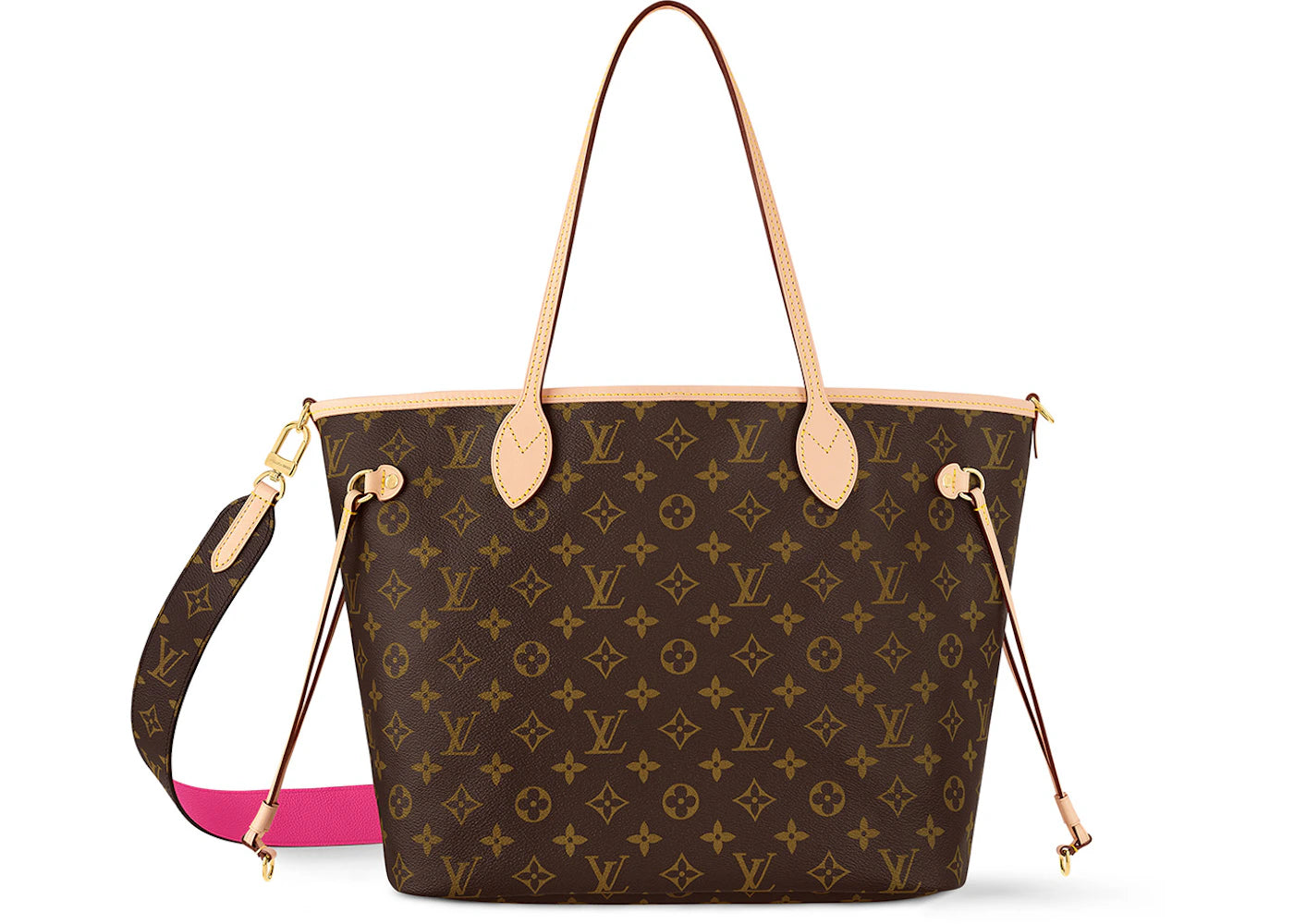 Louis Vuitton Neverfull Bandouliere MM Inside Out Monogram/Rose Pondichery
