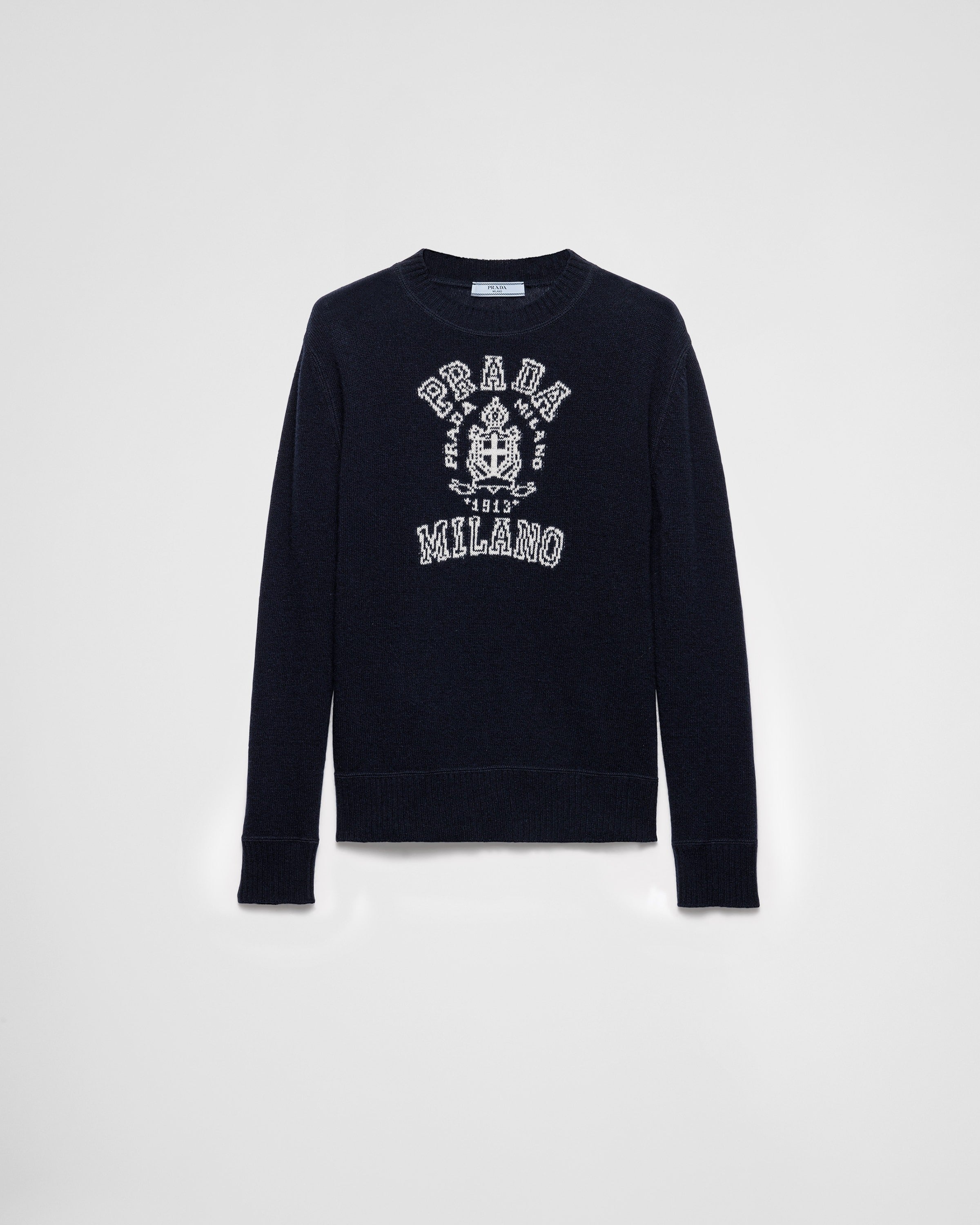 Wool and cashmere intarsia sweater Blue/White