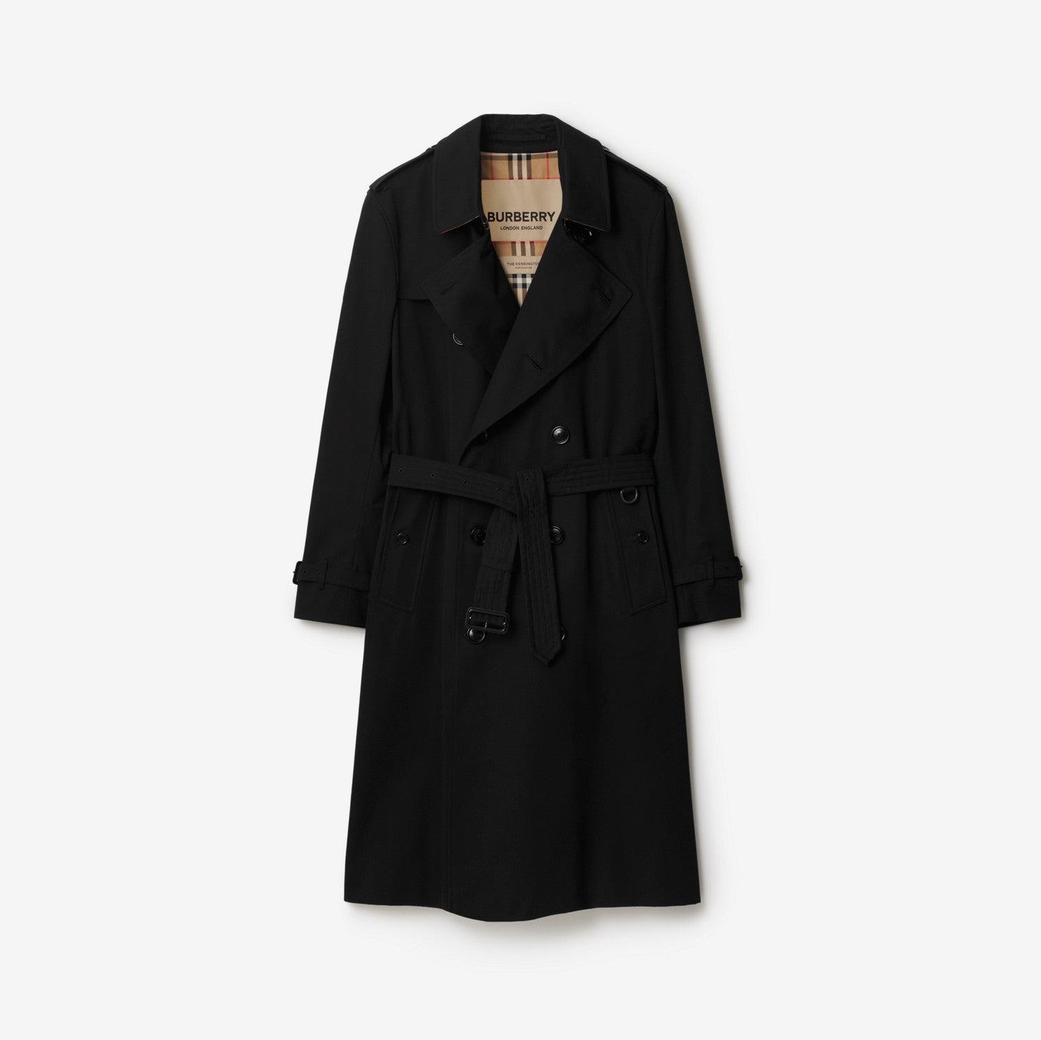 Long Kensington Heritage Trench Coat - Black