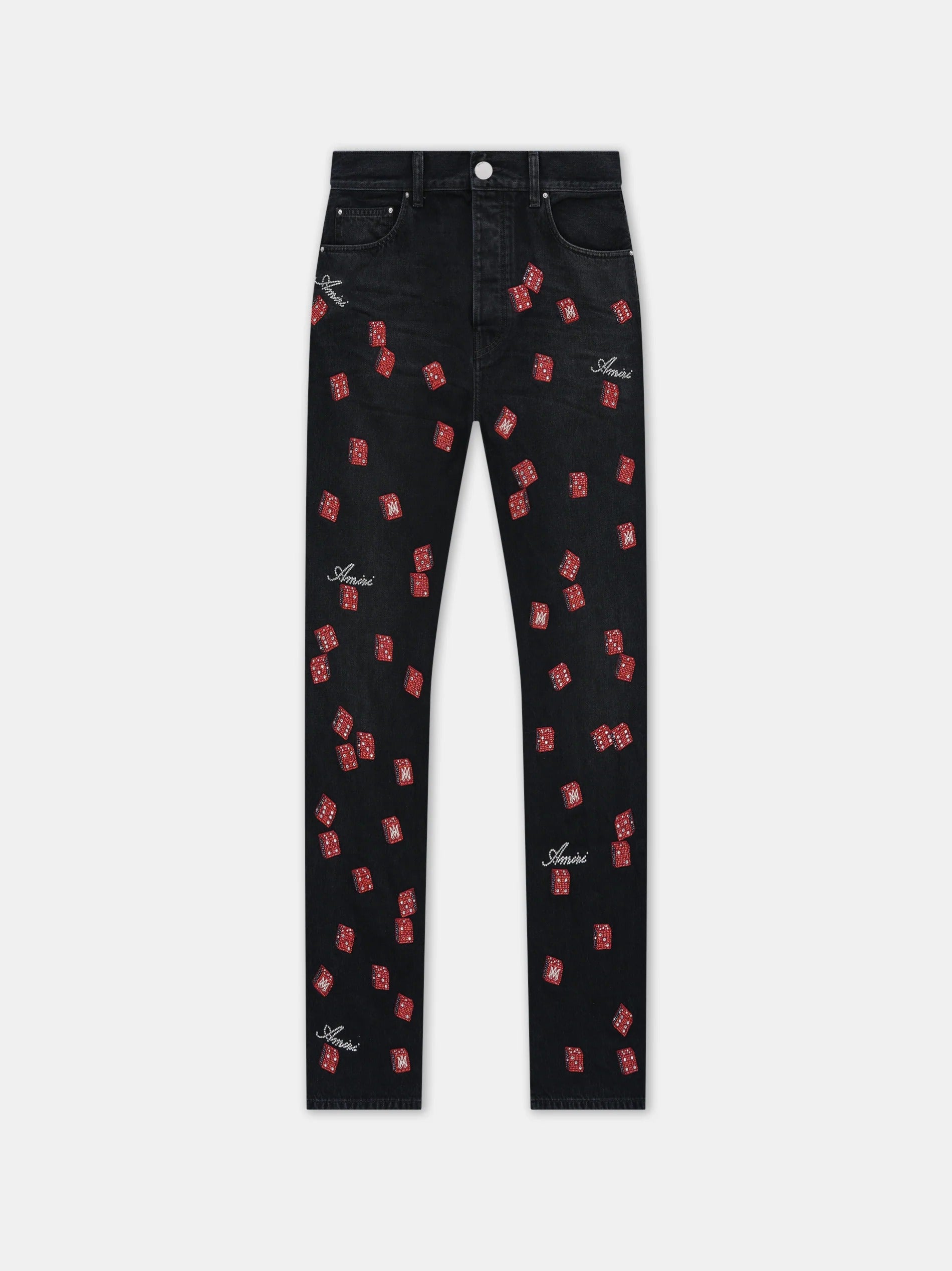 EMBELLISHED DICE STRAIGHT JEAN Vintage Black