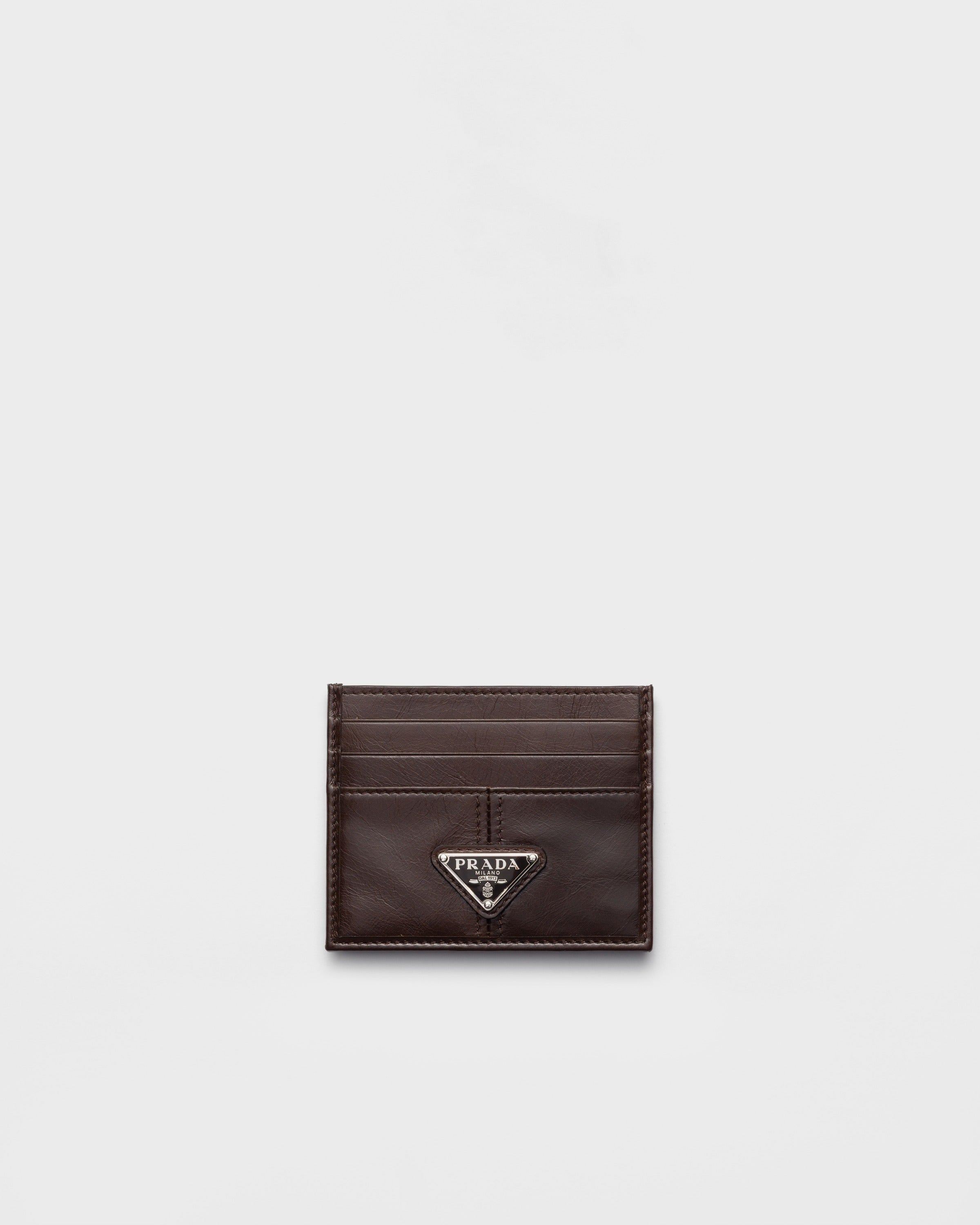 Leather card holder Dark Brown