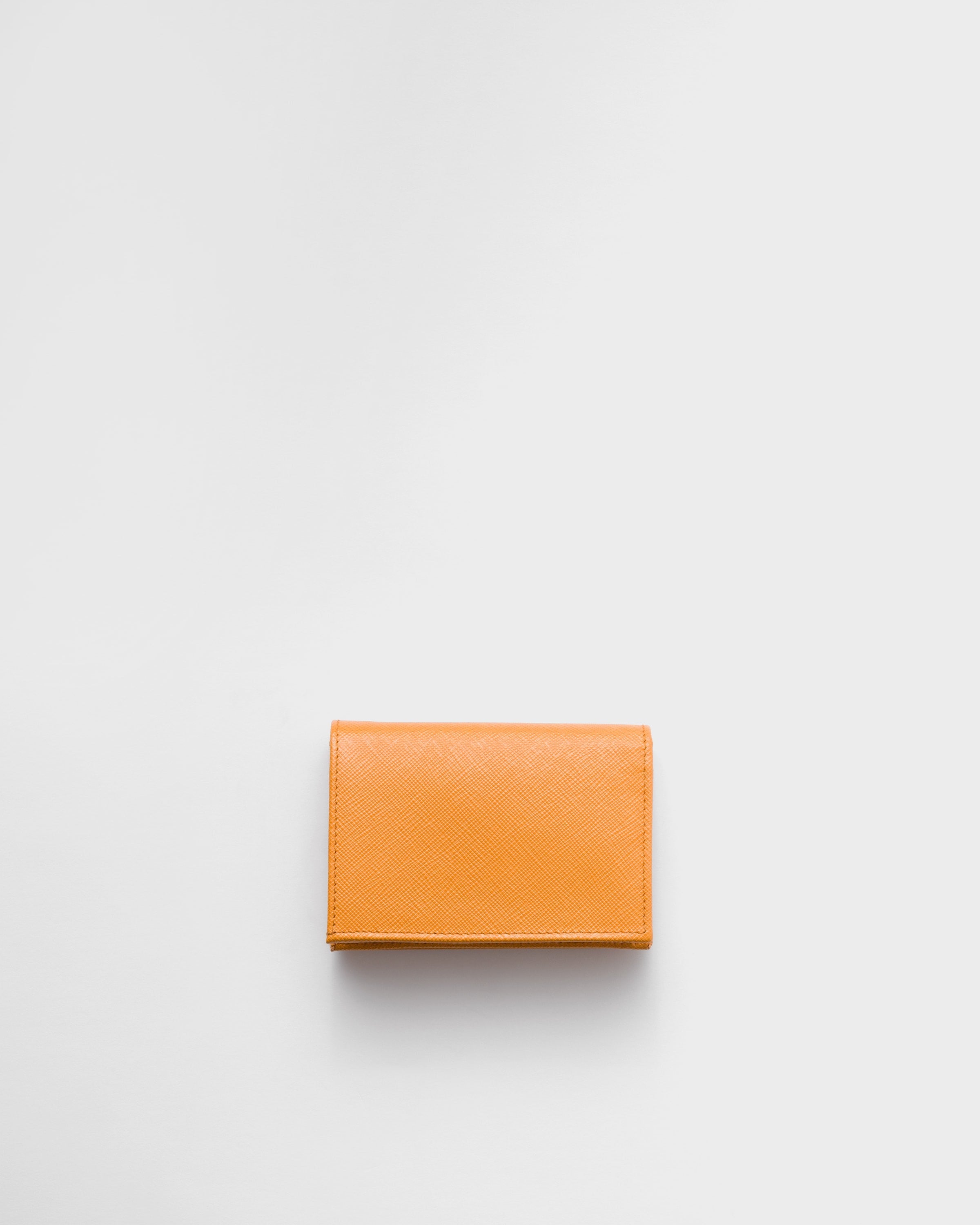 Small Saffiano Leather Wallet Amber