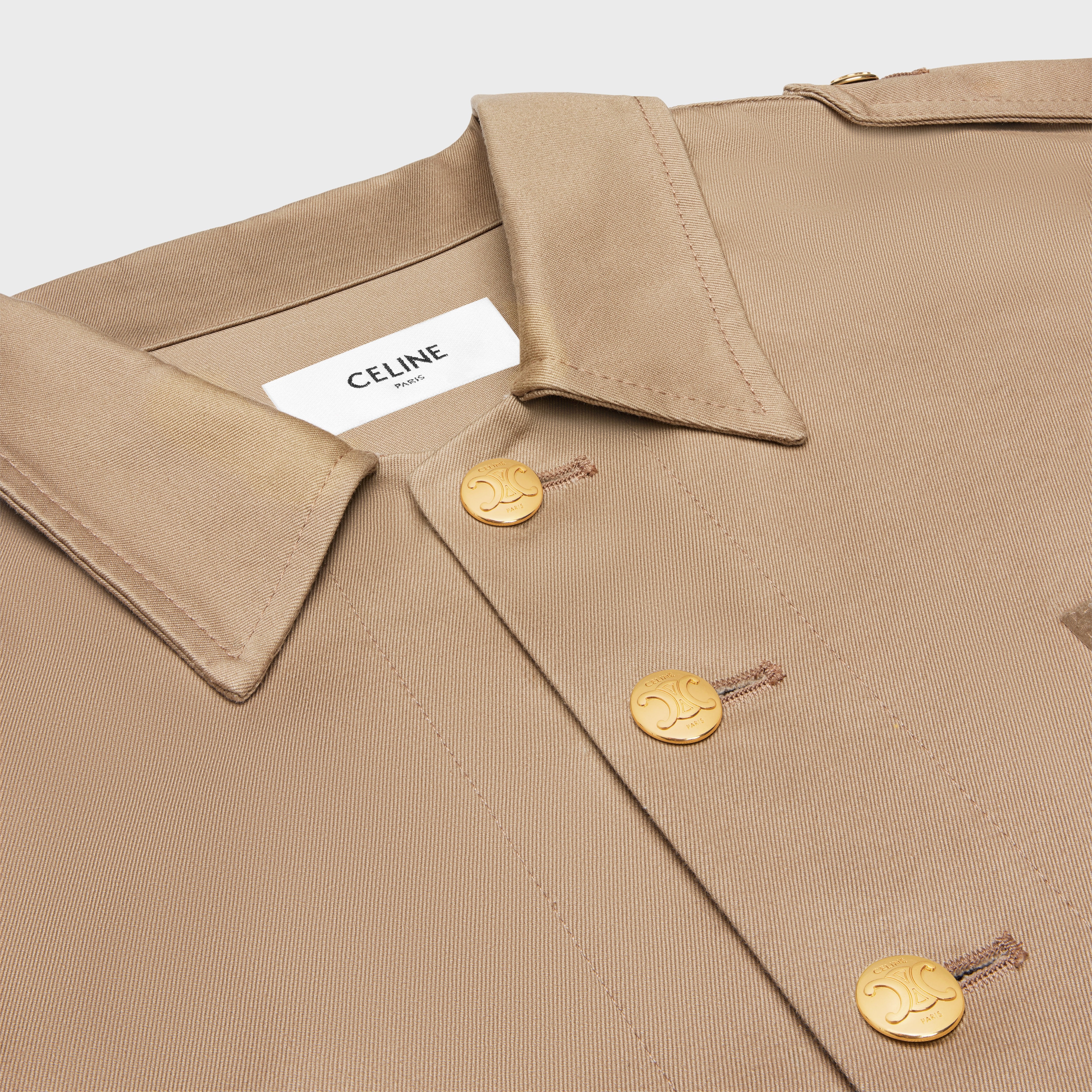 SAHARIENNE JACKET IN TECHNICAL COTTON - DARK BEIGE