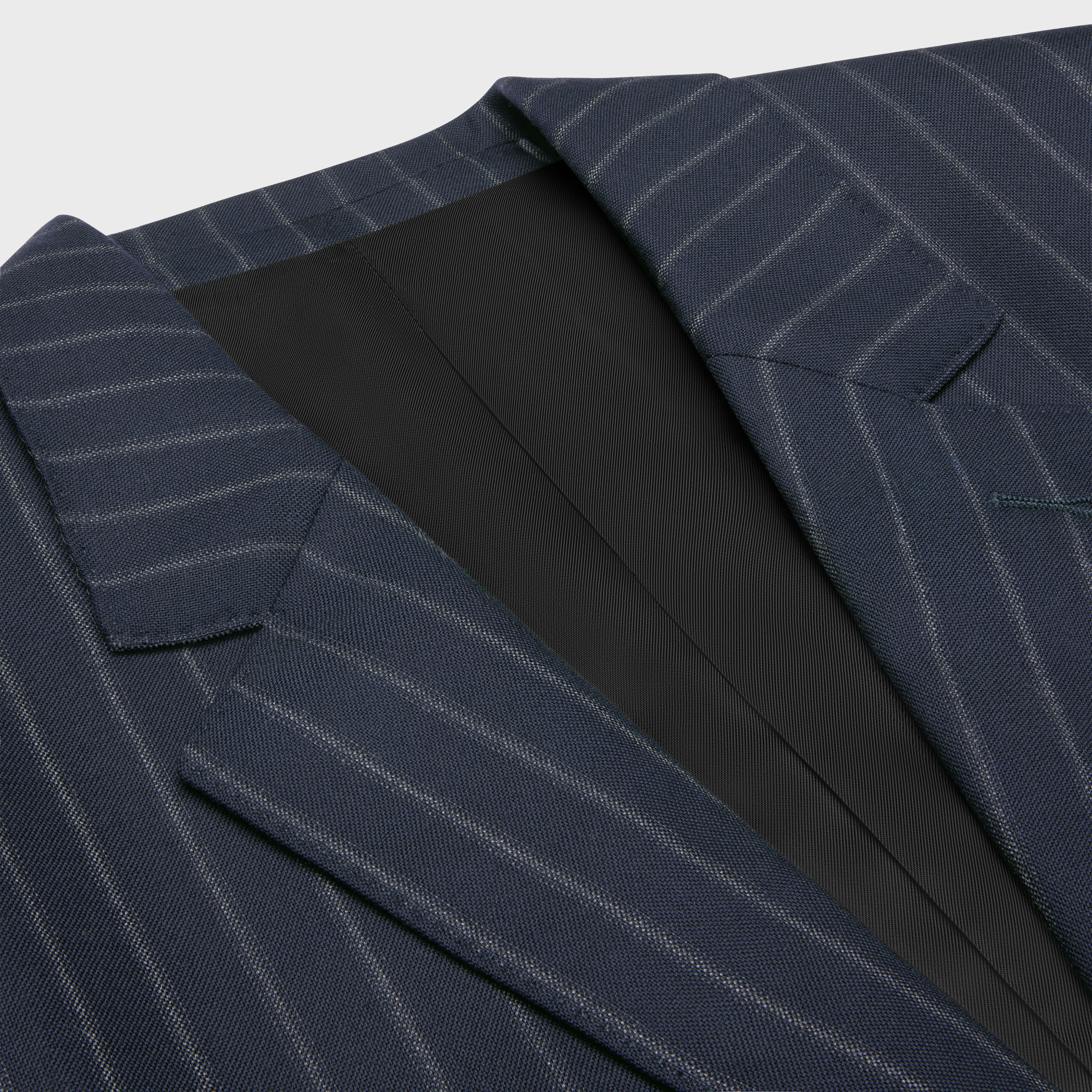 BNF BLAZER IN STRIPED WOOL - NAVY/CRAIE